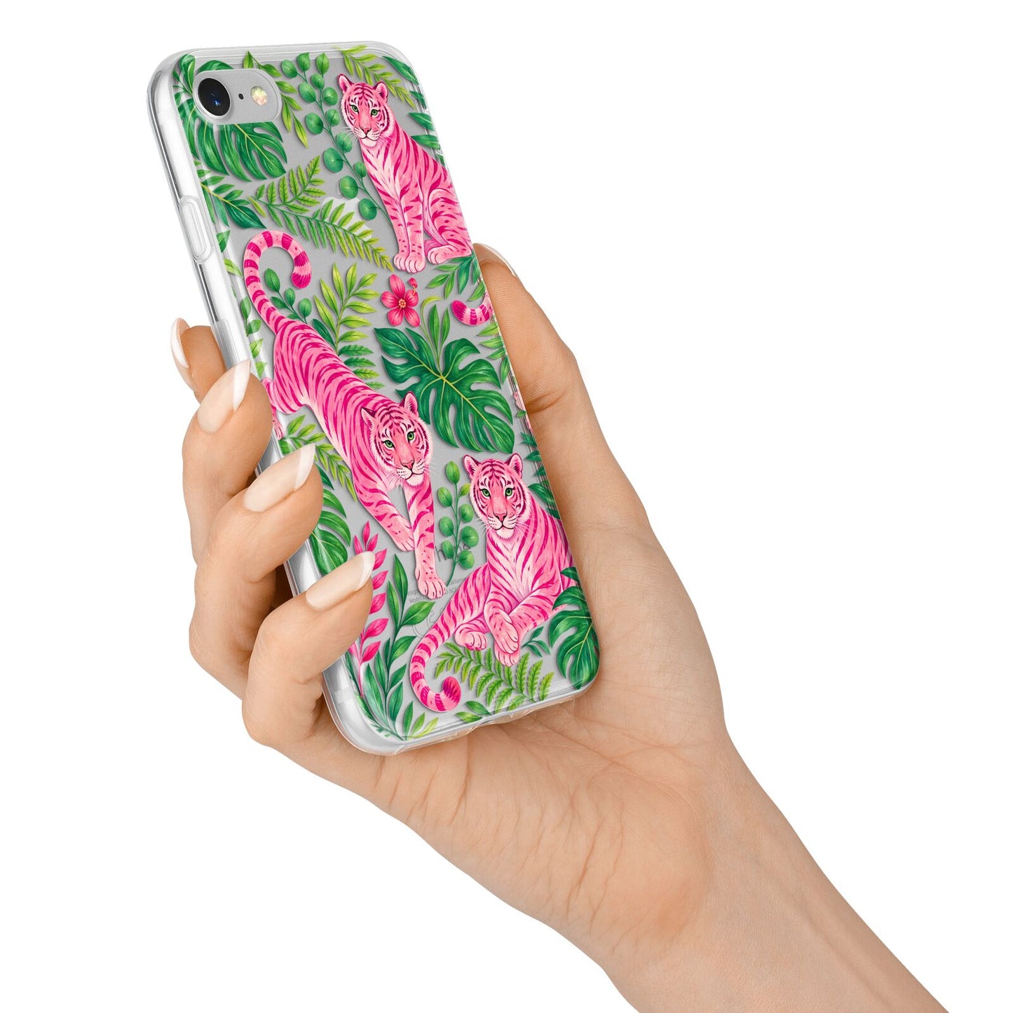 Pink Canopy iPhone 7 Bumper Case on Silver iPhone Alternative Image