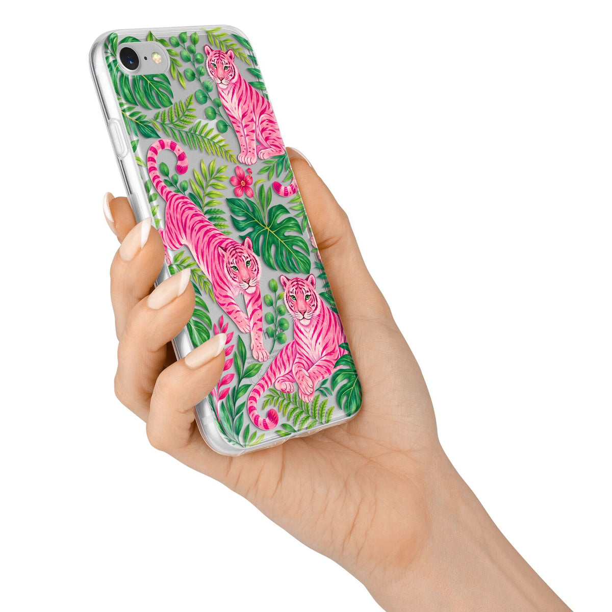 Pink Canopy iPhone 7 Bumper Case on Silver iPhone Alternative Image