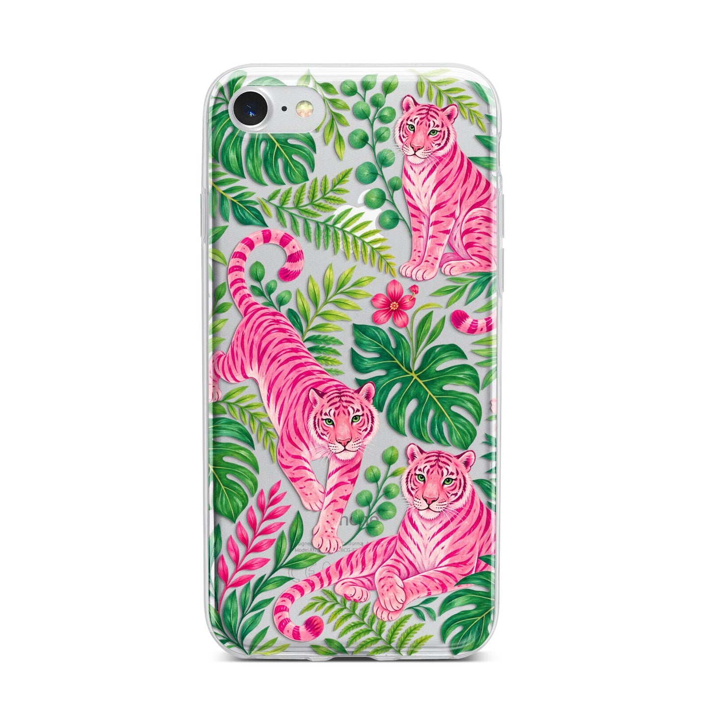 Pink Canopy iPhone 7 Bumper Case on Silver iPhone