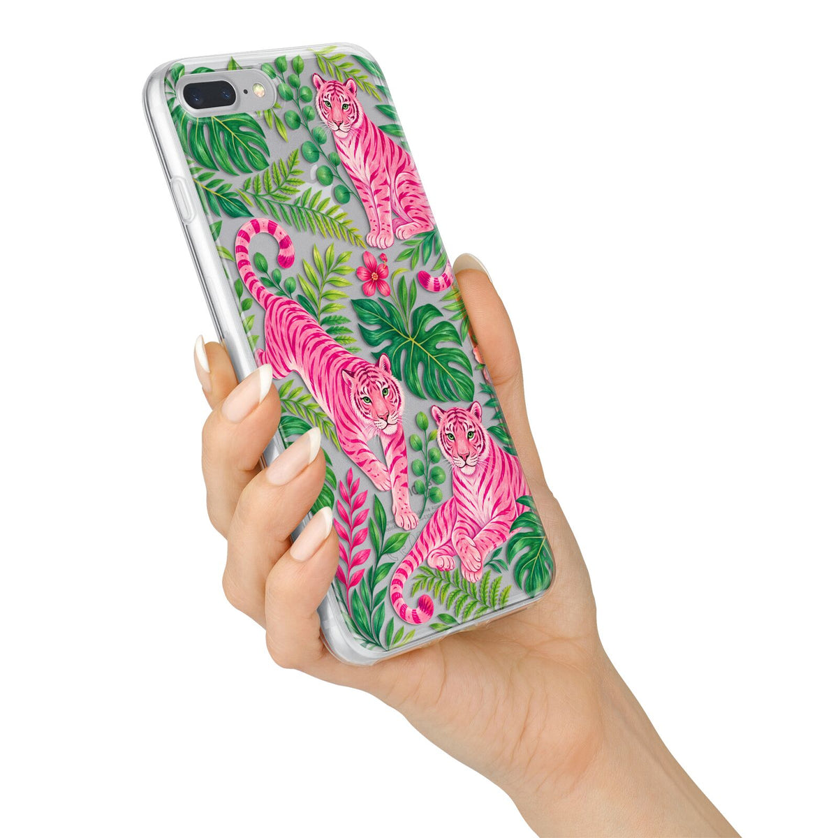Pink Canopy iPhone 7 Plus Bumper Case on Silver iPhone Alternative Image