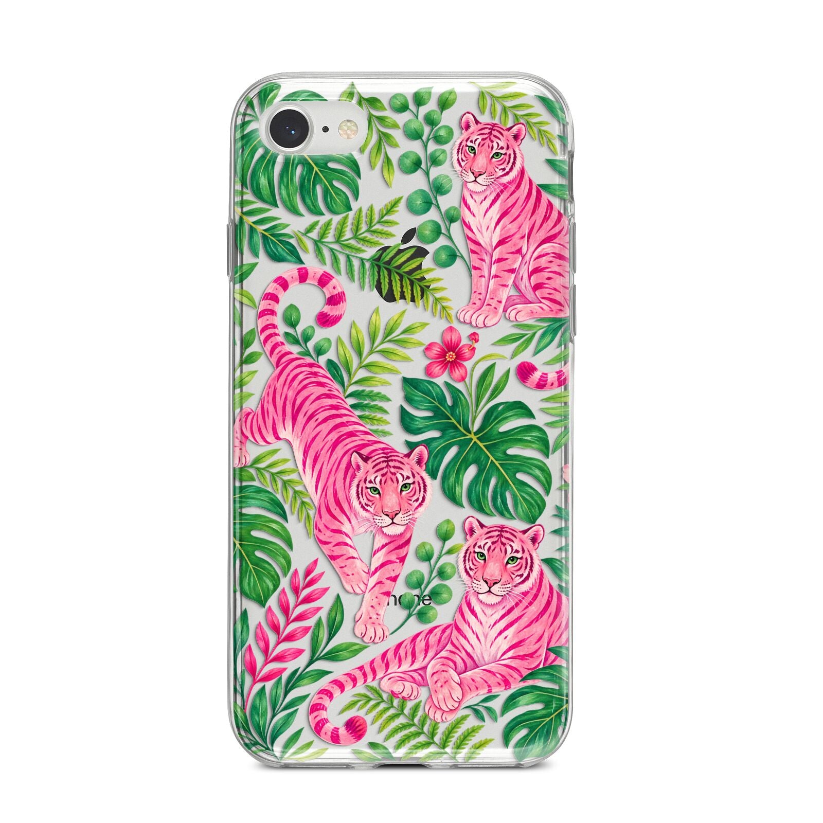 Pink Canopy iPhone 8 Bumper Case on Silver iPhone