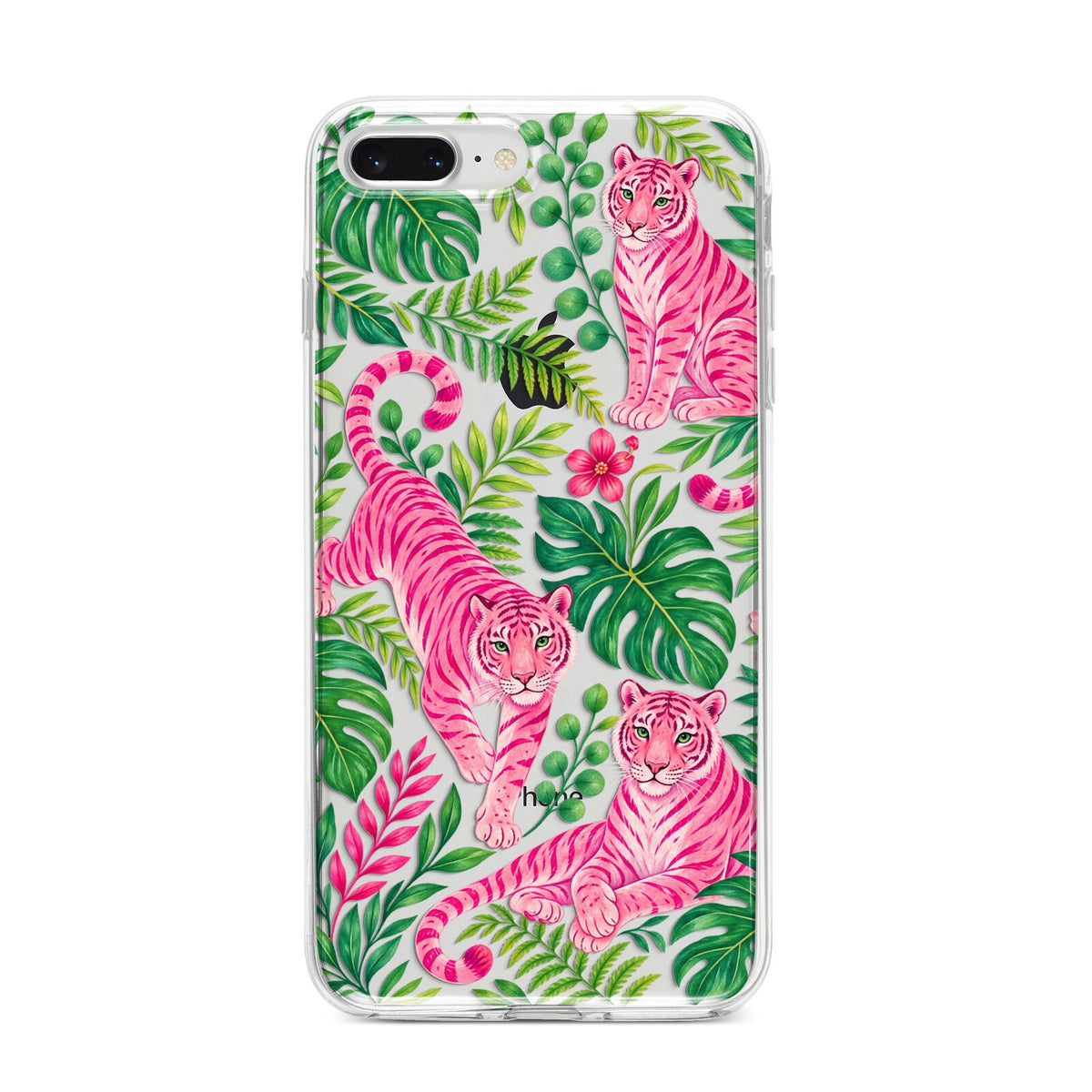 Pink Canopy iPhone 8 Plus Bumper Case on Silver iPhone
