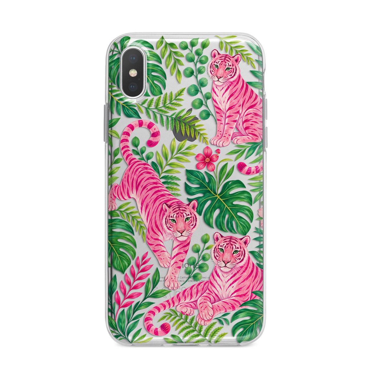 Pink Canopy iPhone X Bumper Case on Silver iPhone Alternative Image 1