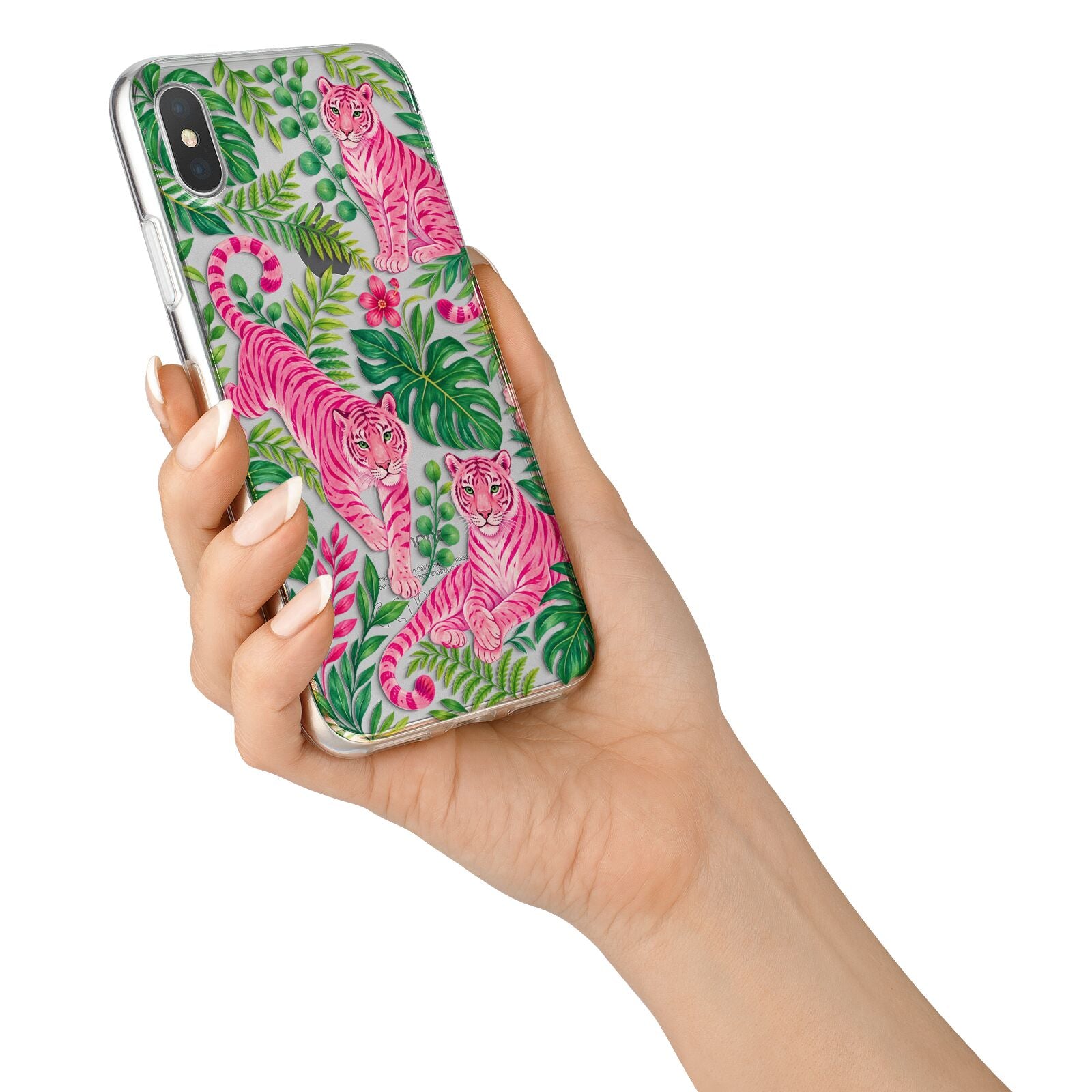 Pink Canopy iPhone X Bumper Case on Silver iPhone Alternative Image 2