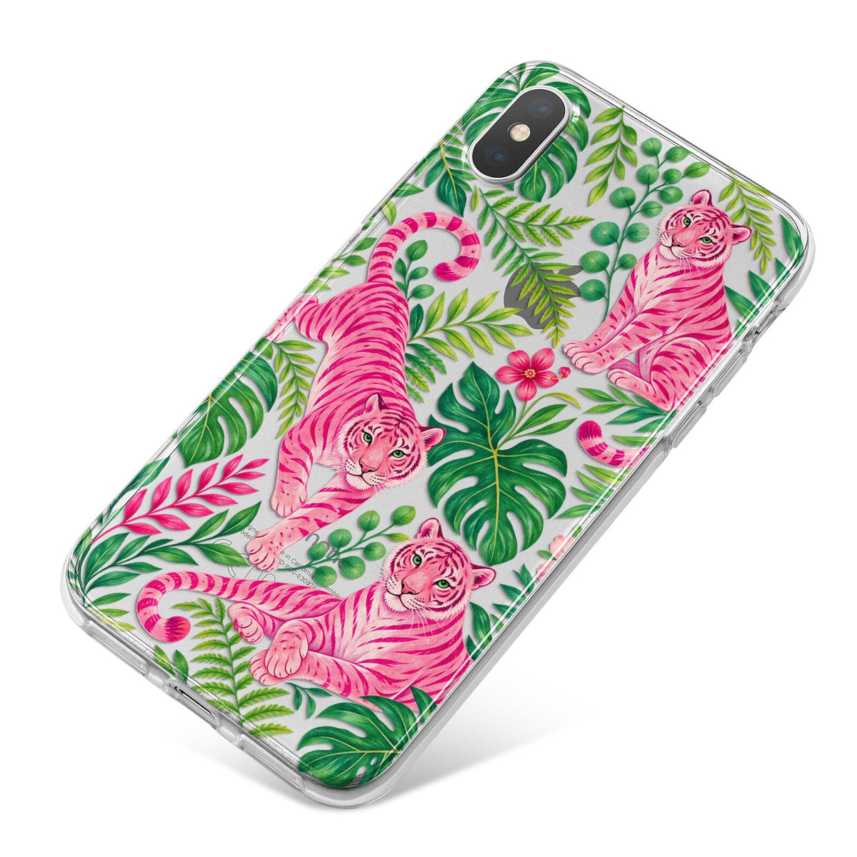 Pink Canopy iPhone X Bumper Case on Silver iPhone