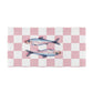 Pink Checkerboard Sardines Beach Towel Alternative Image