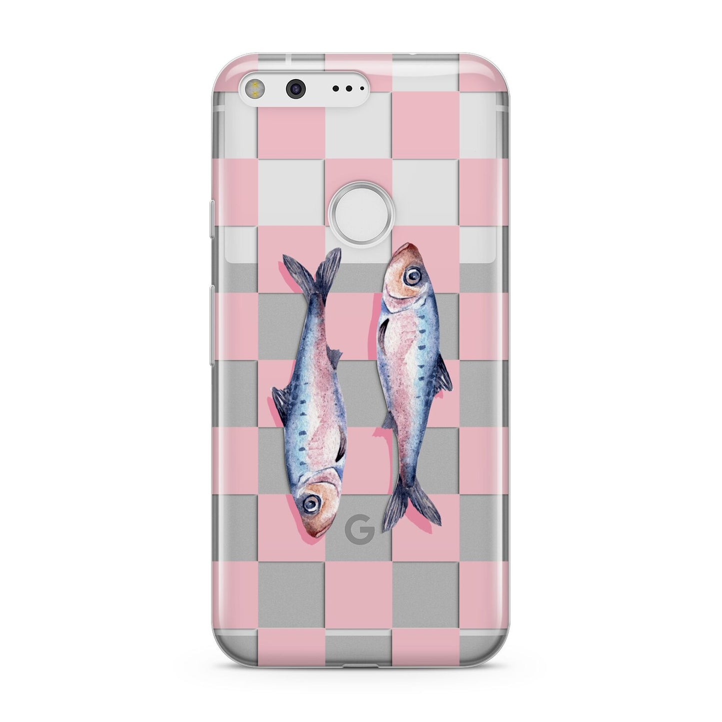 Pink Checkerboard Sardines Google Pixel Case