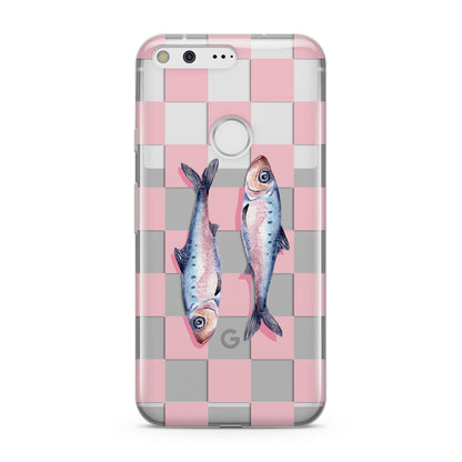 Pink Checkerboard Sardines Google Pixel Case