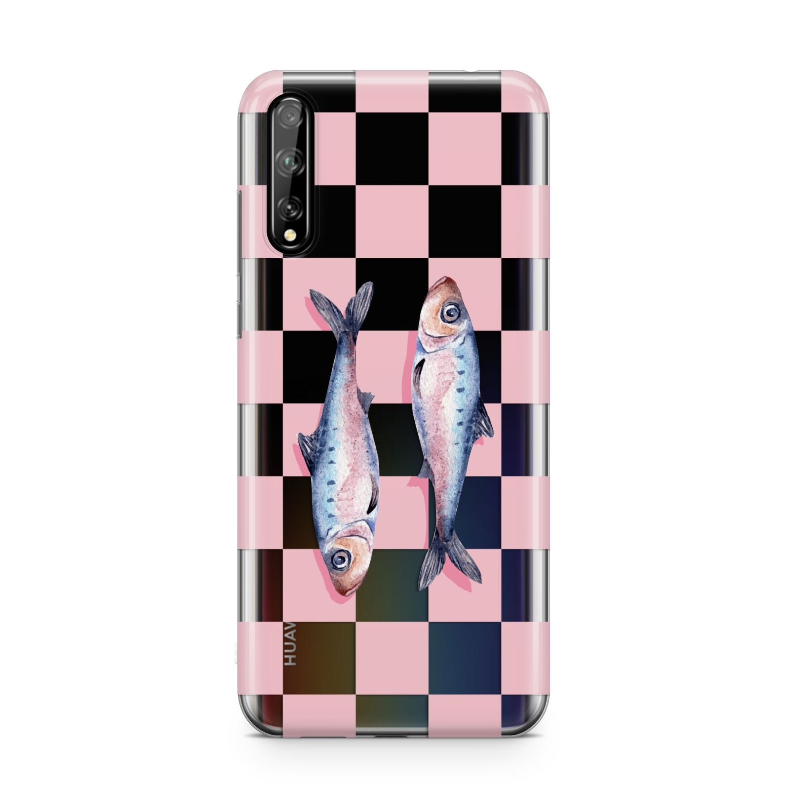 Pink Checkerboard Sardines Huawei Enjoy 10s Phone Case