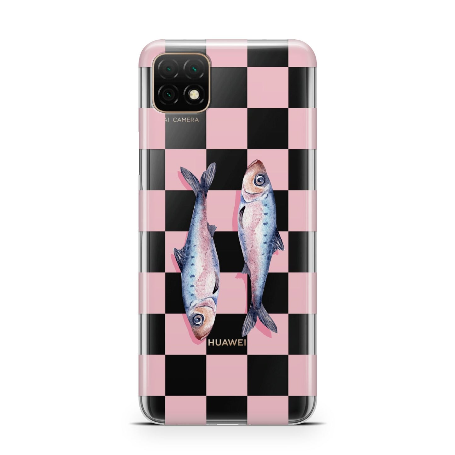 Pink Checkerboard Sardines Huawei Enjoy 20 Phone Case