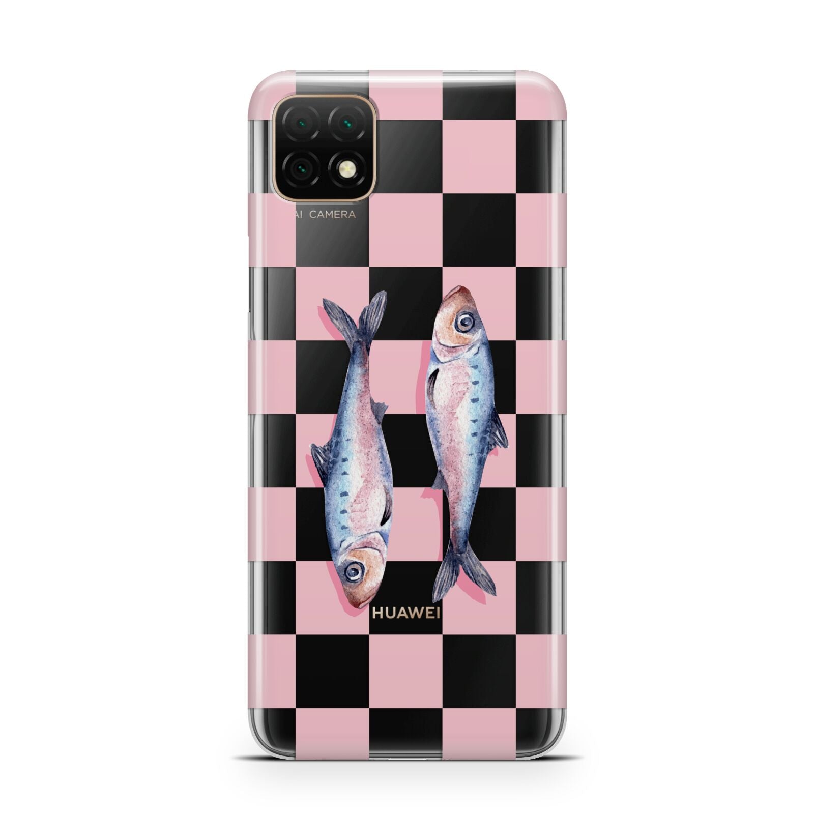 Pink Checkerboard Sardines Huawei Enjoy 20 Phone Case