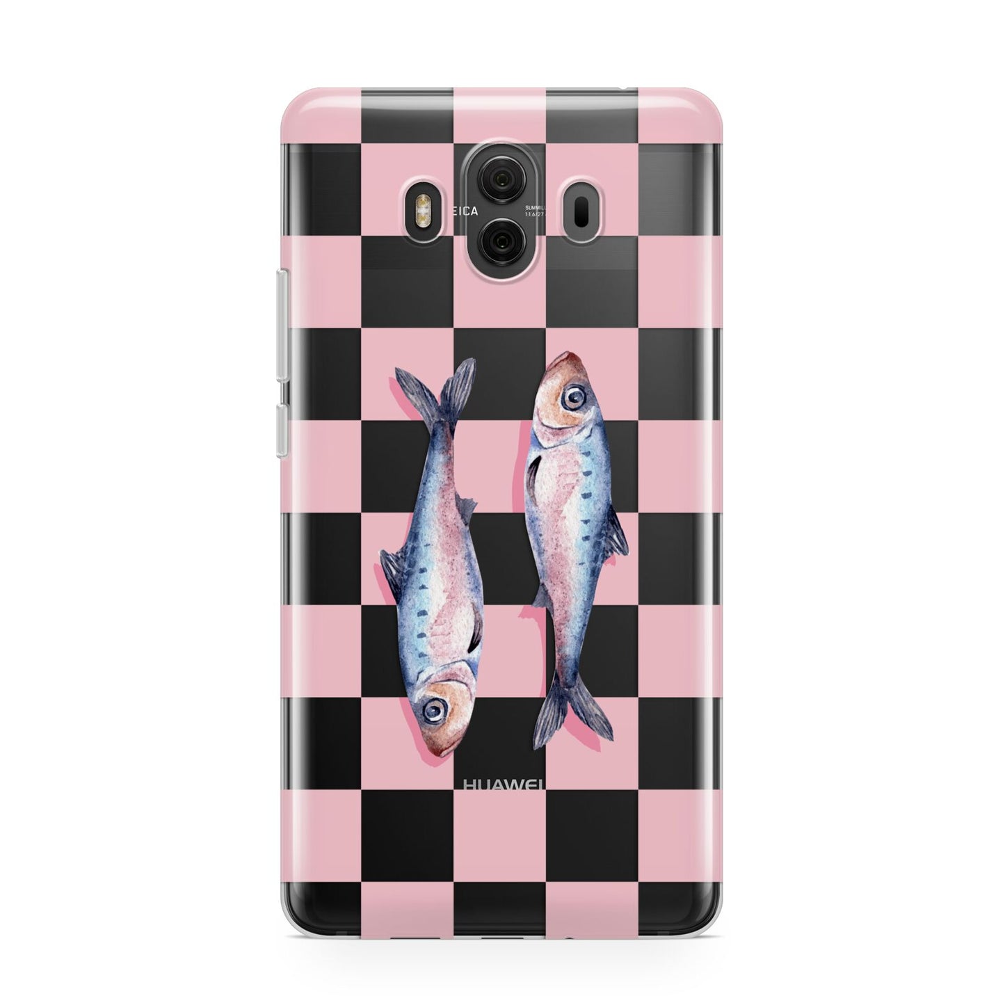 Pink Checkerboard Sardines Huawei Mate 10 Protective Phone Case
