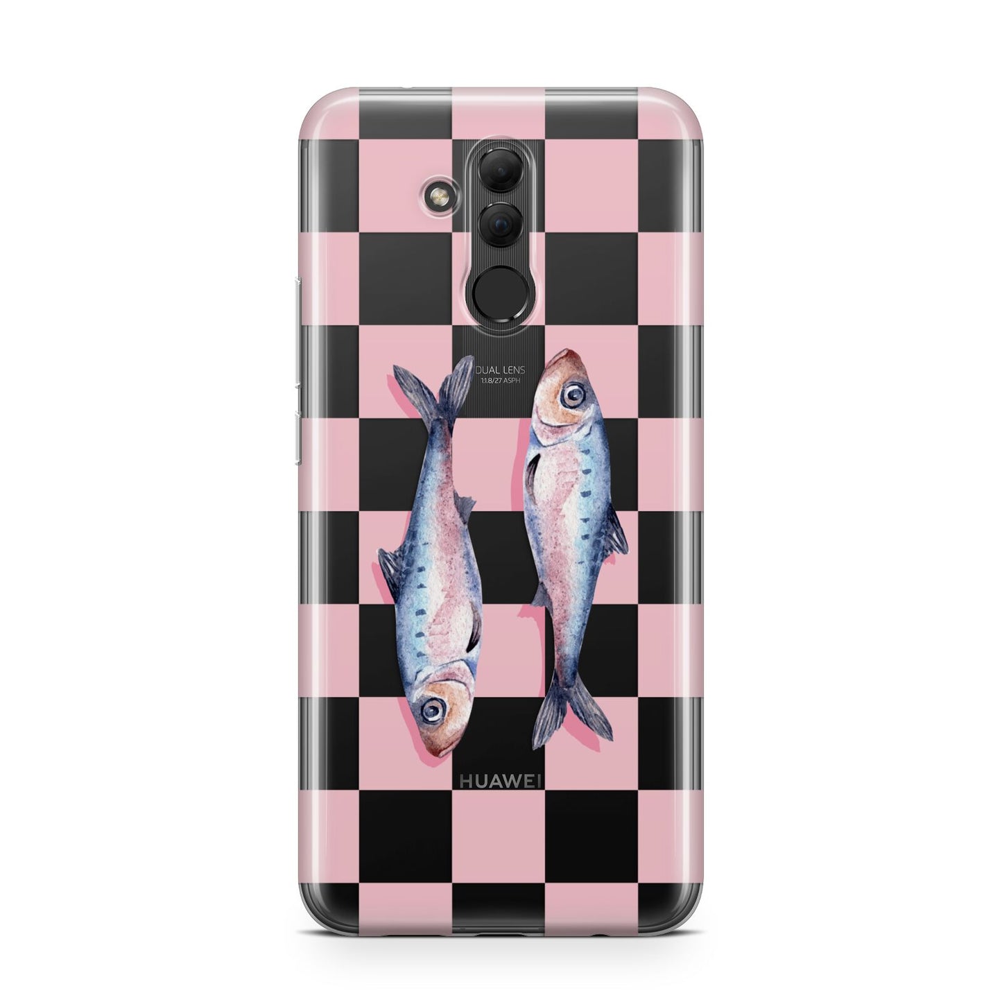 Pink Checkerboard Sardines Huawei Mate 20 Lite