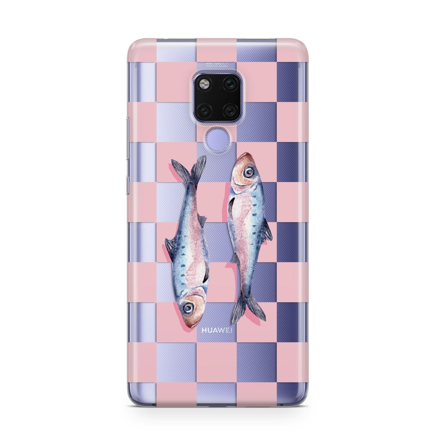 Pink Checkerboard Sardines Huawei Mate 20X Phone Case