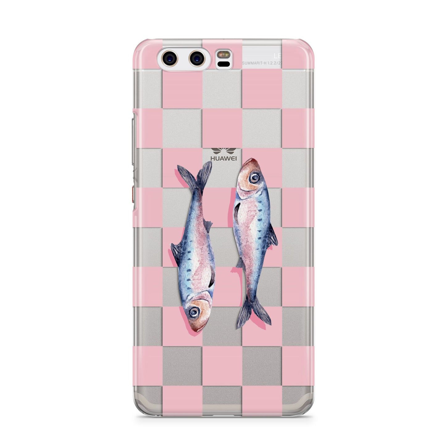 Pink Checkerboard Sardines Huawei P10 Phone Case