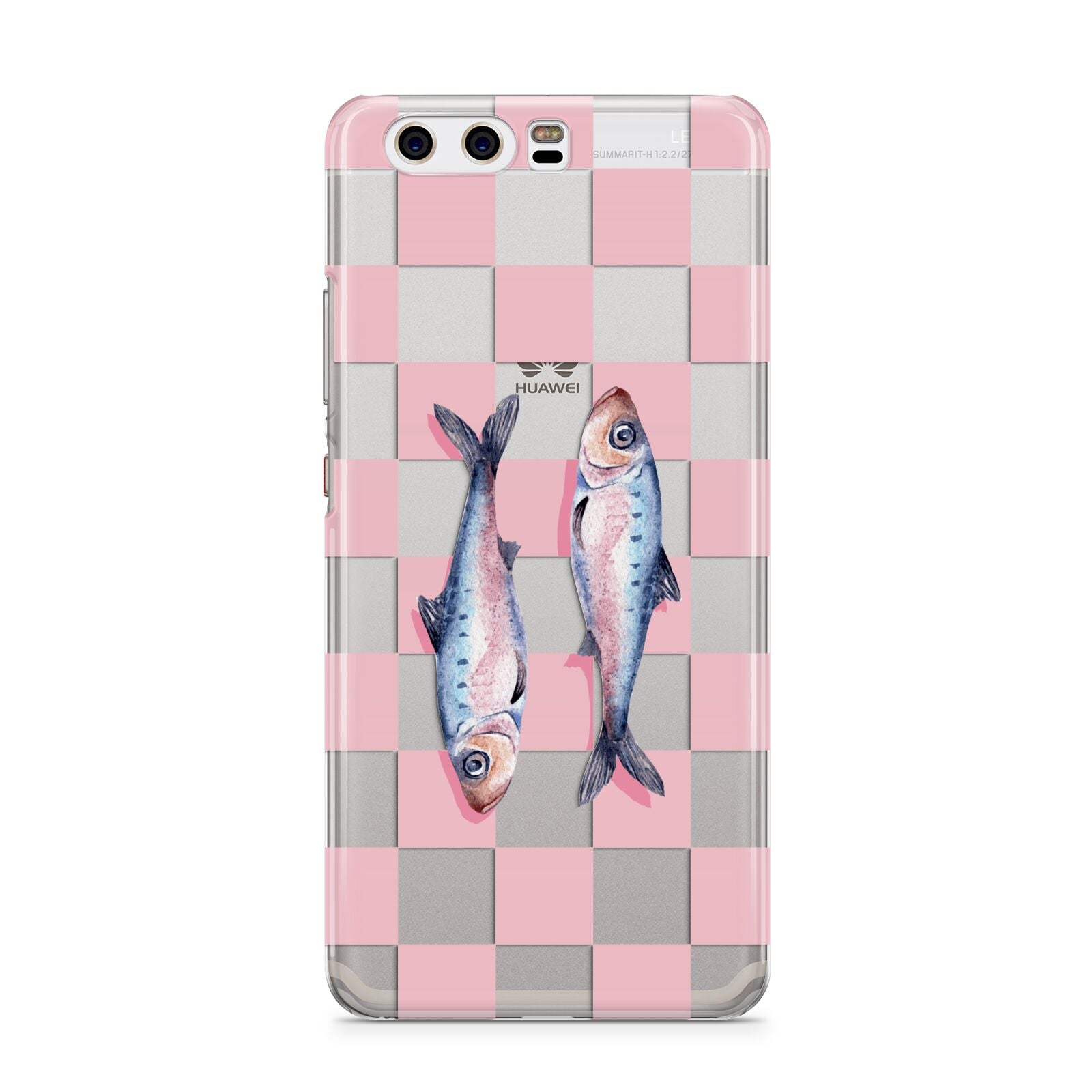 Pink Checkerboard Sardines Huawei P10 Phone Case