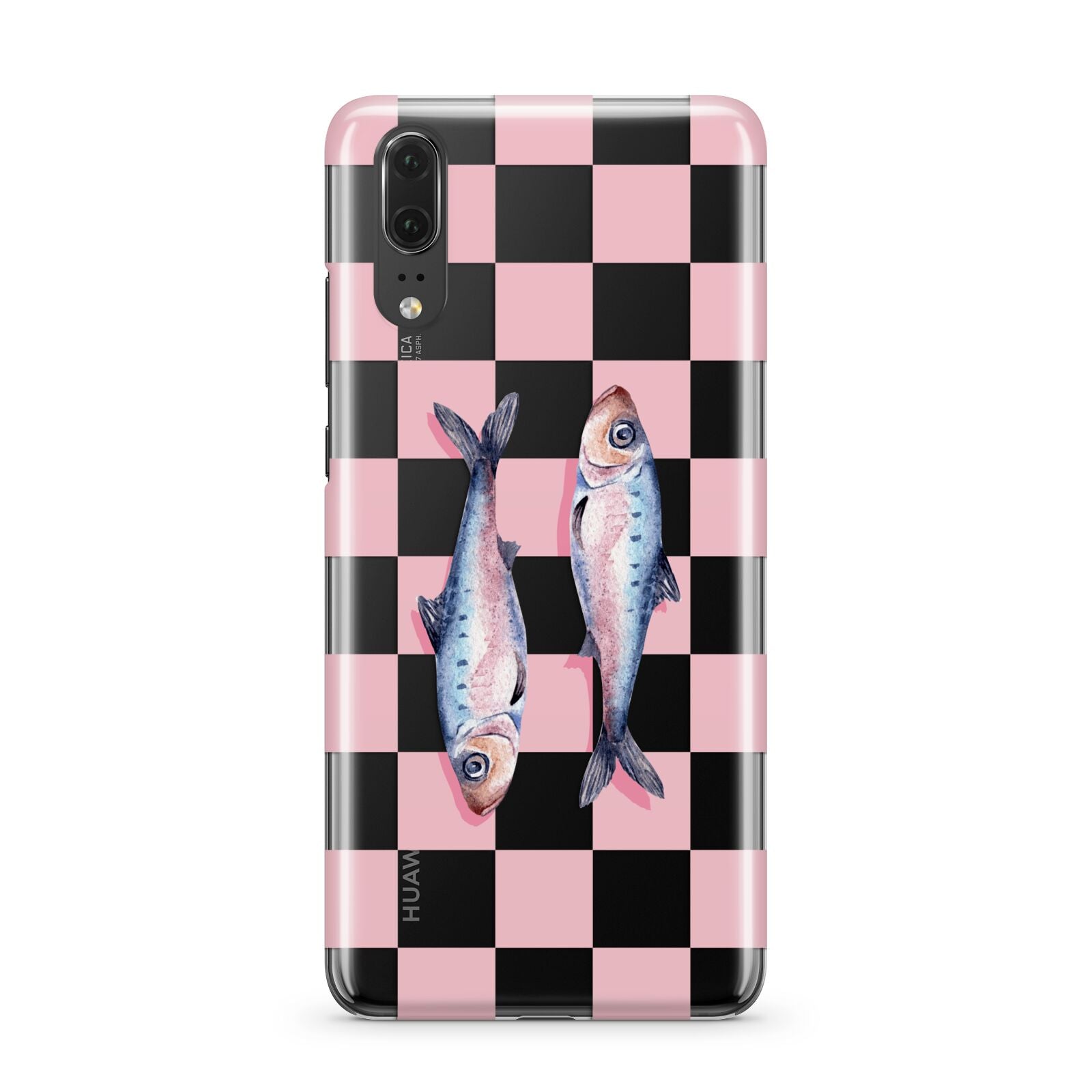 Pink Checkerboard Sardines Huawei P20 Phone Case