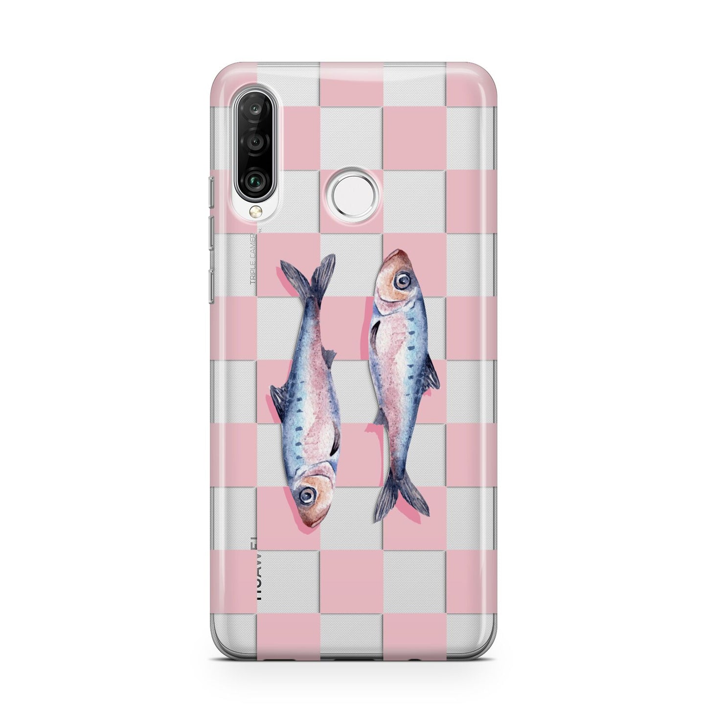Pink Checkerboard Sardines Huawei P30 Lite Phone Case