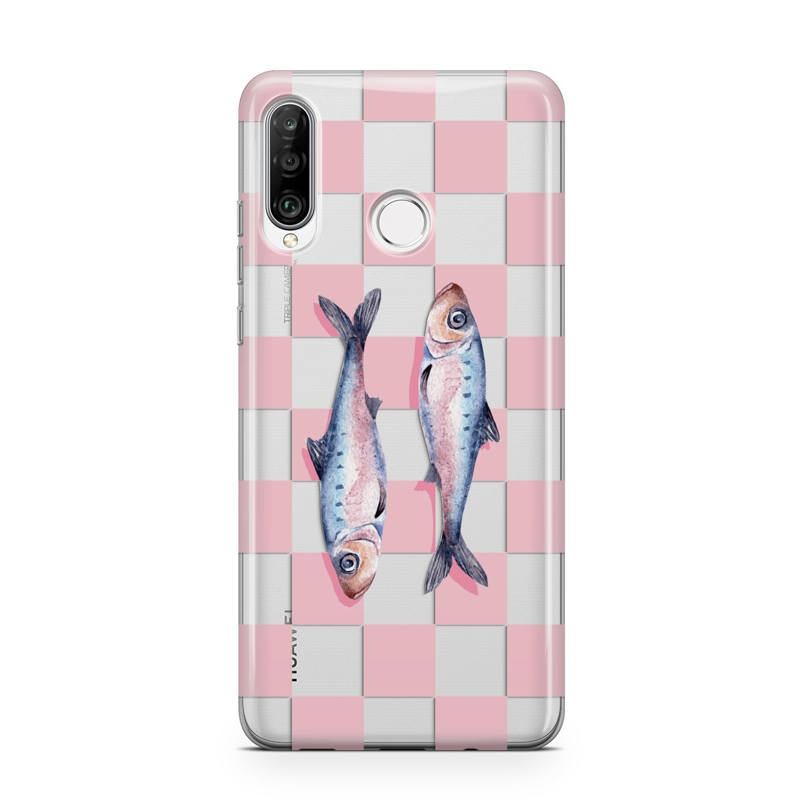 Pink Checkerboard Sardines Huawei P30 Lite Phone Case