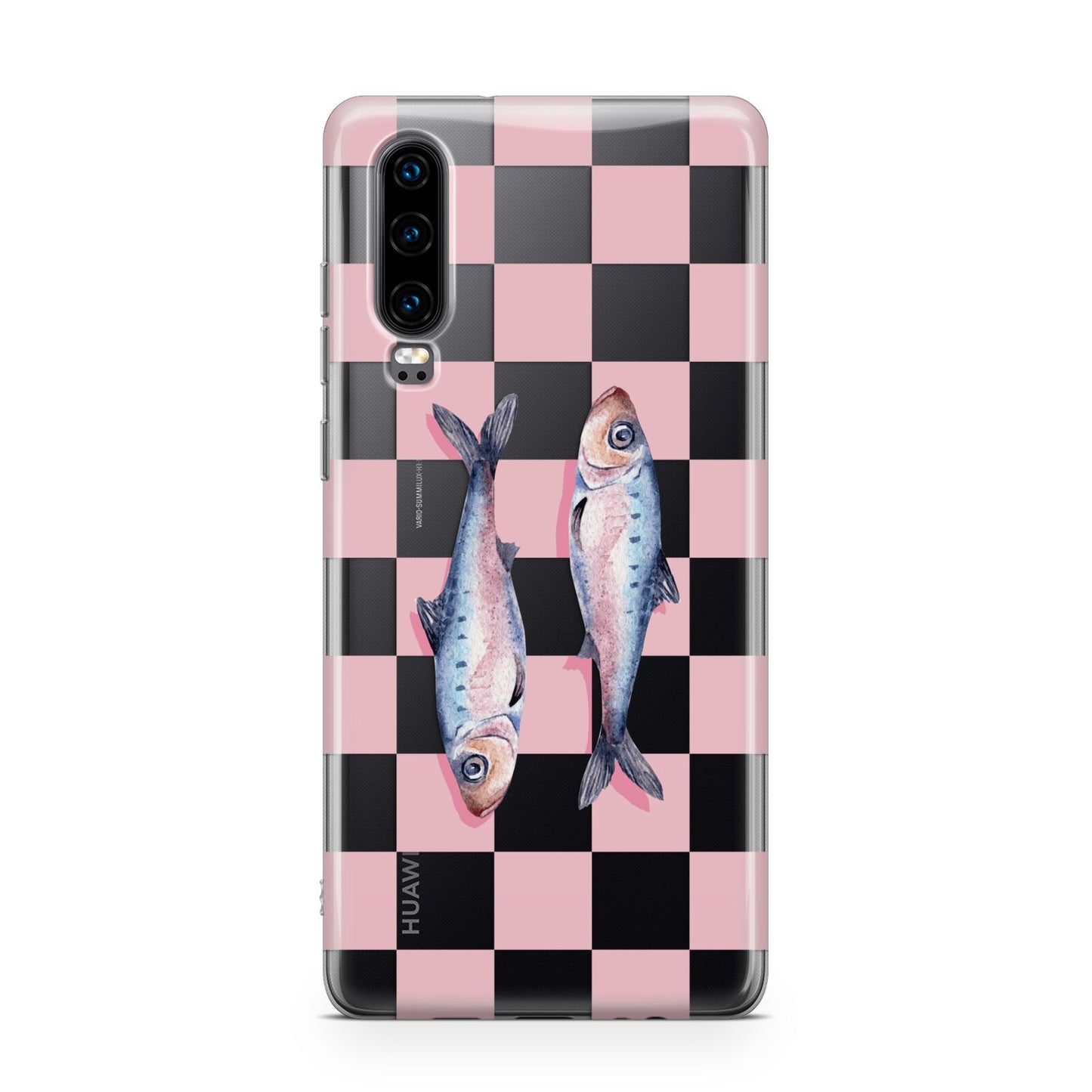 Pink Checkerboard Sardines Huawei P30 Phone Case