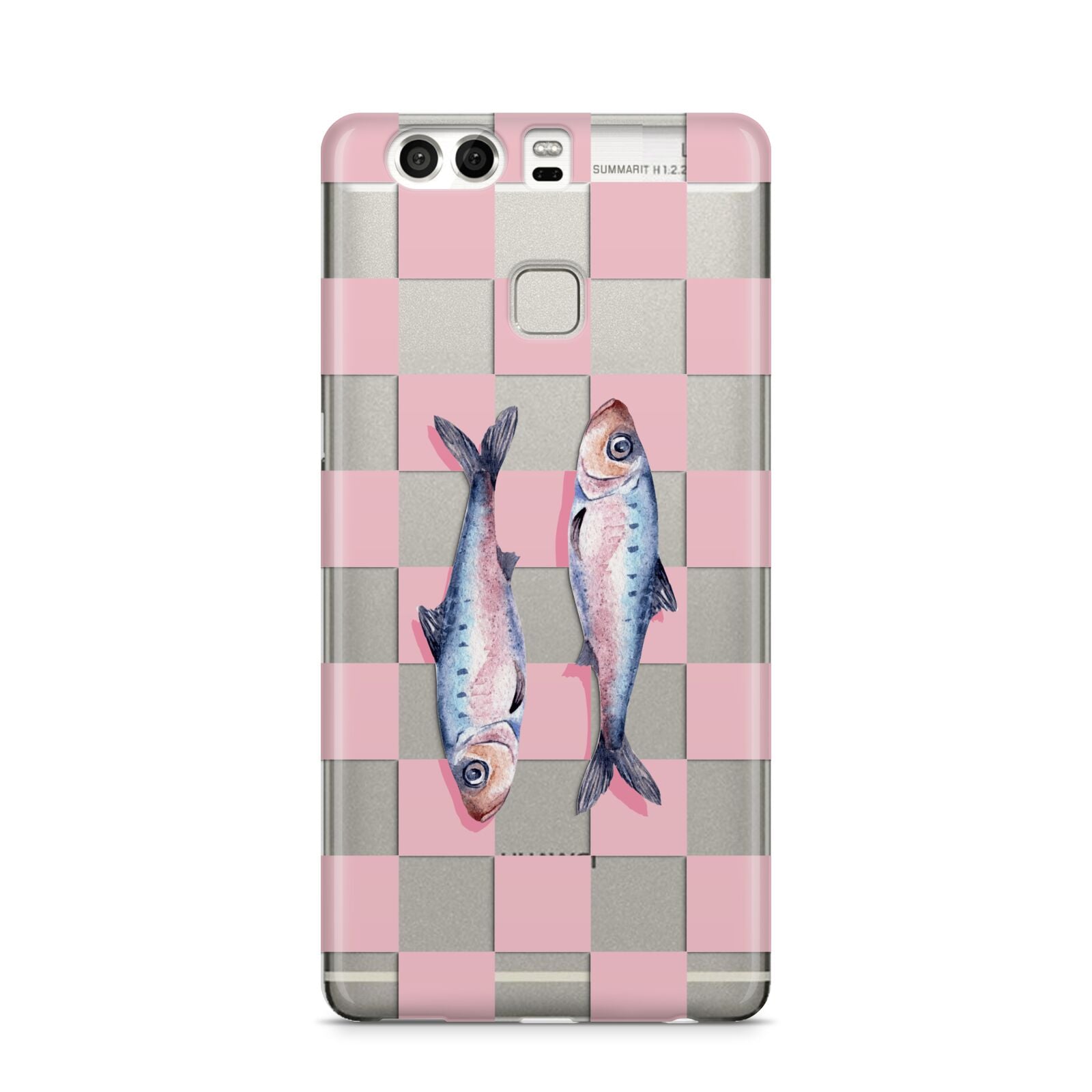 Pink Checkerboard Sardines Huawei P9 Case