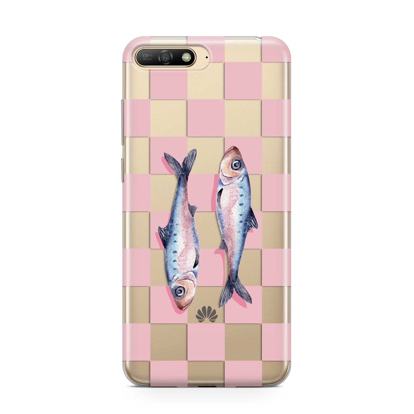 Pink Checkerboard Sardines Huawei Y6 2018