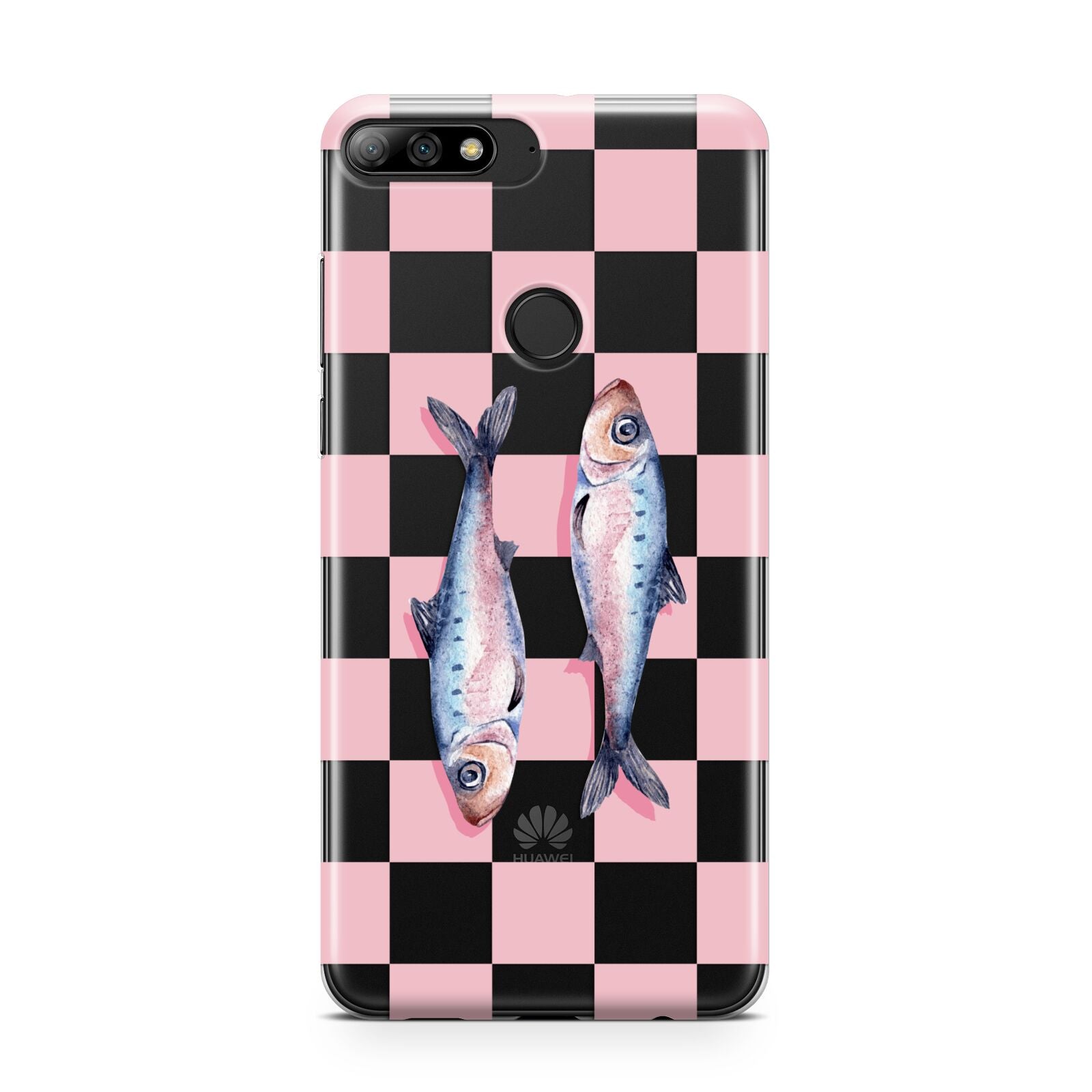 Pink Checkerboard Sardines Huawei Y7 2018