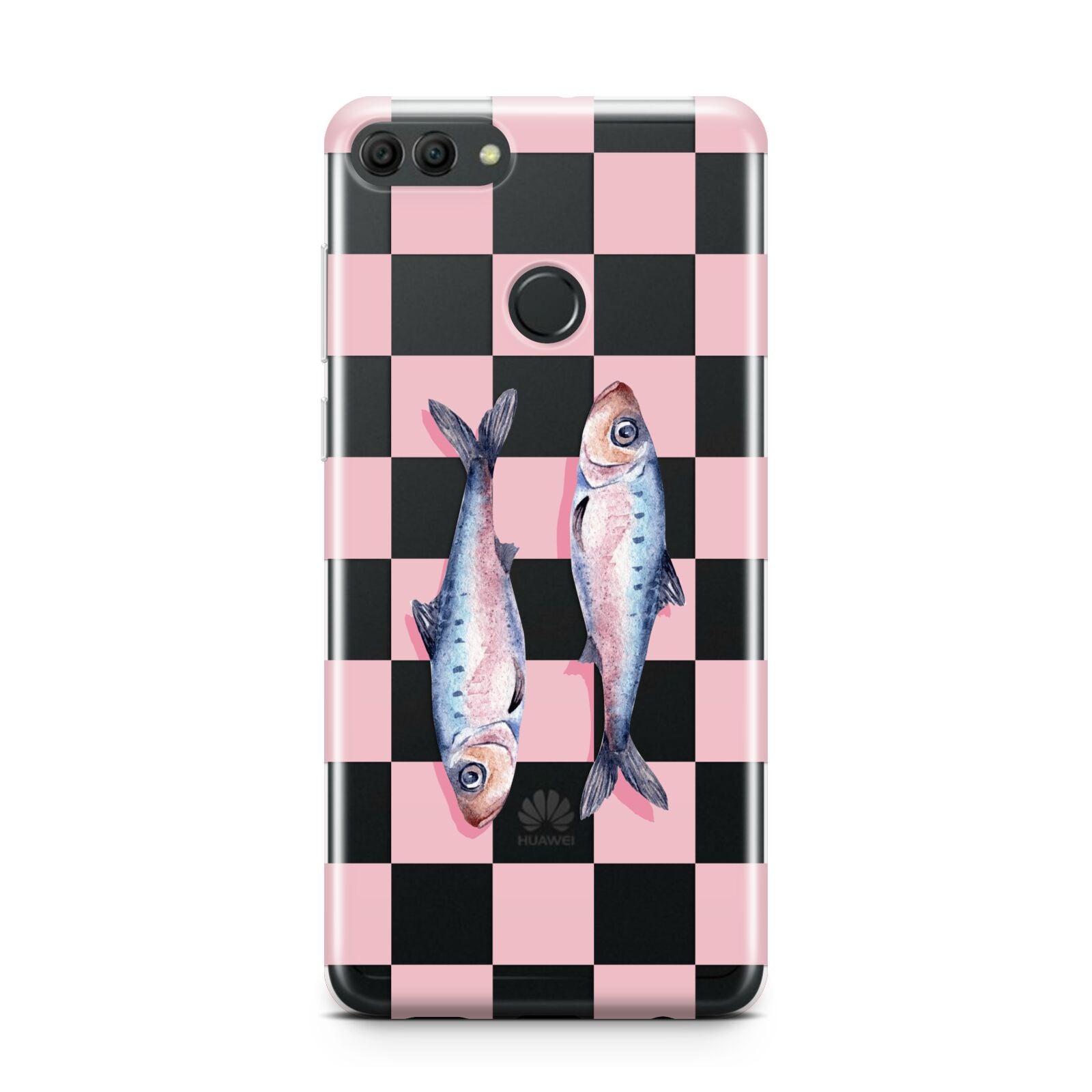 Pink Checkerboard Sardines Huawei Y9 2018