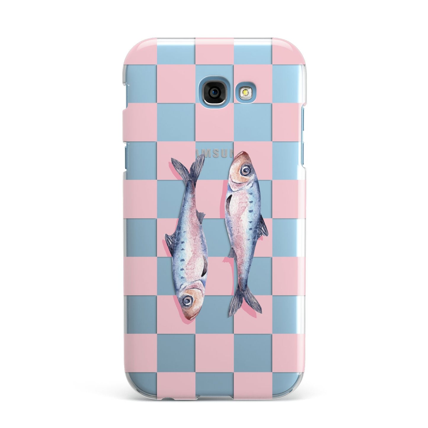 Pink Checkerboard Sardines Samsung Galaxy A7 2017 Case