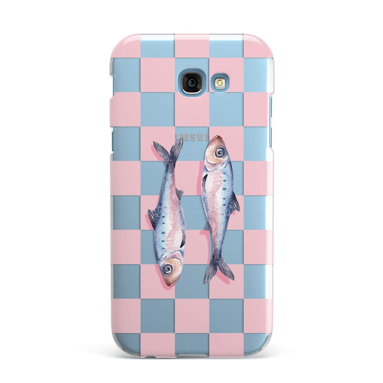 Pink Checkerboard Sardines Samsung Galaxy A7 2017 Case