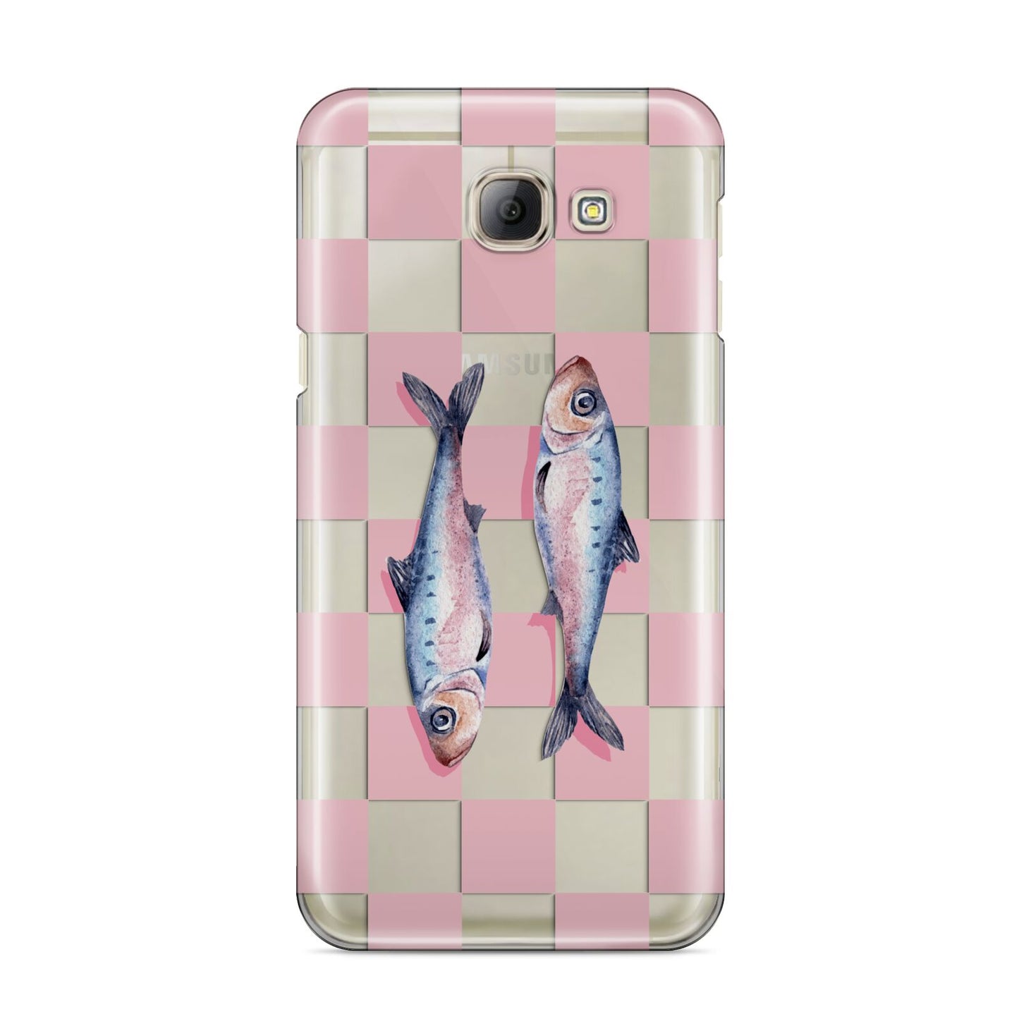 Pink Checkerboard Sardines Samsung Galaxy A8 2016 Case