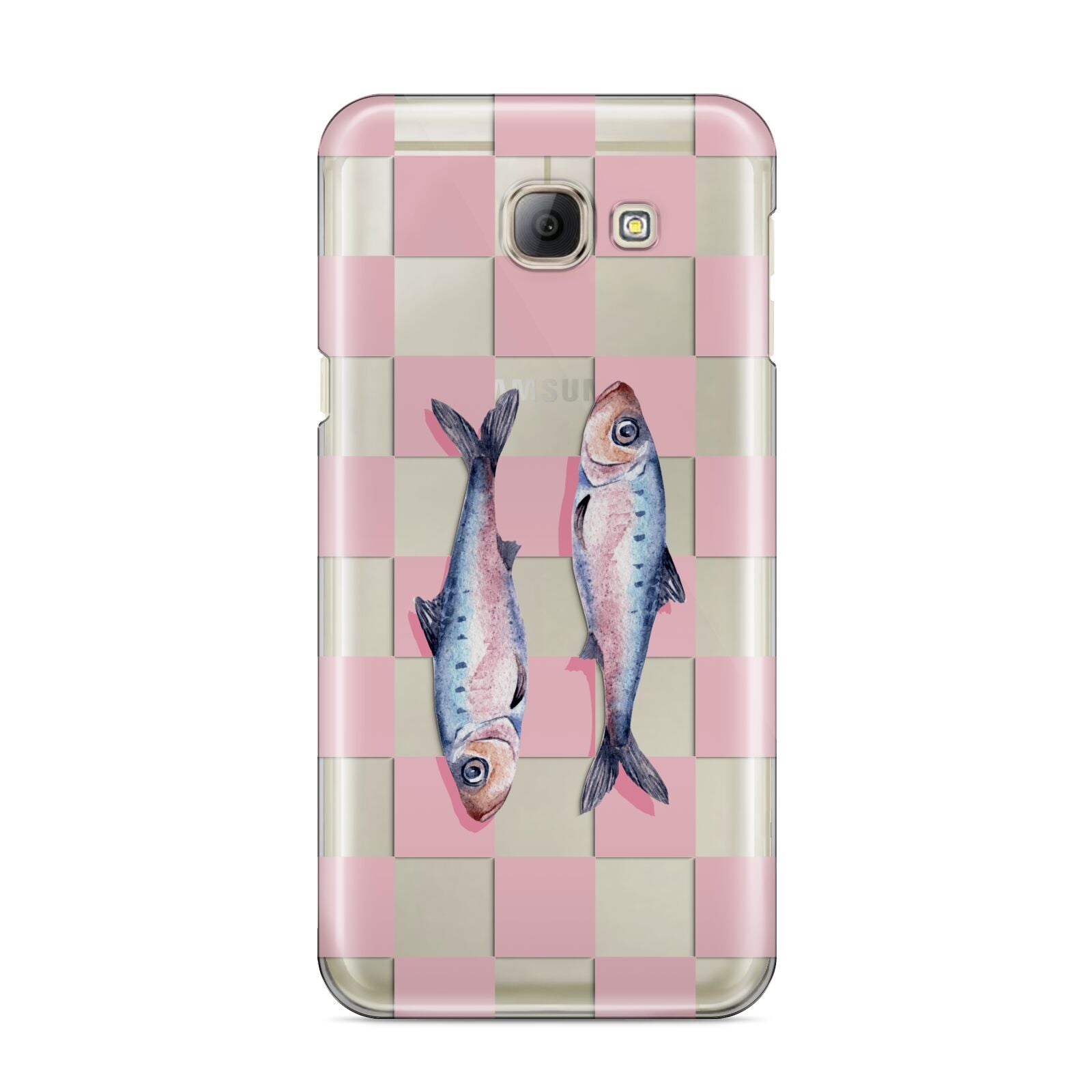 Pink Checkerboard Sardines Samsung Galaxy A8 2016 Case