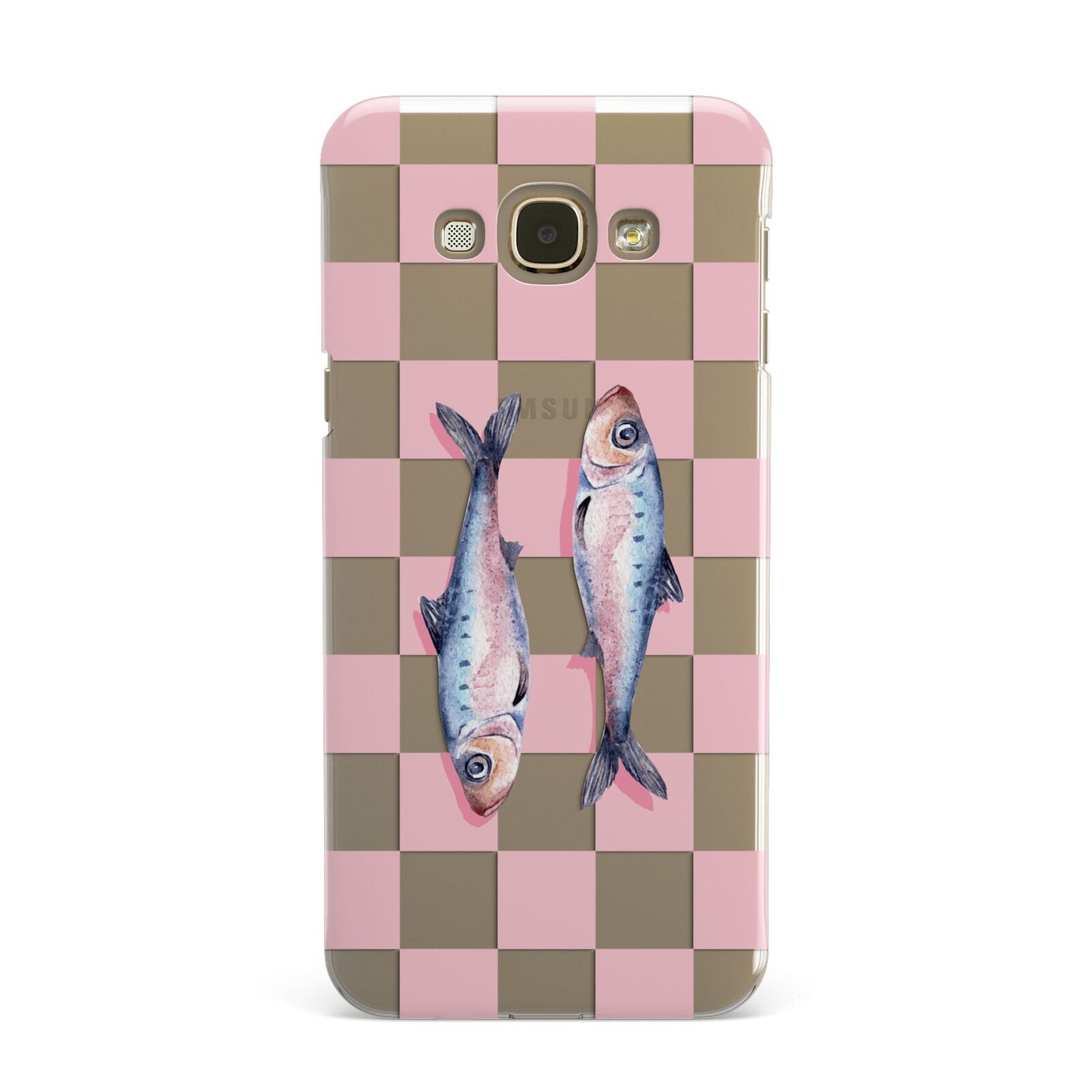 Pink Checkerboard Sardines Samsung Galaxy A8 Case