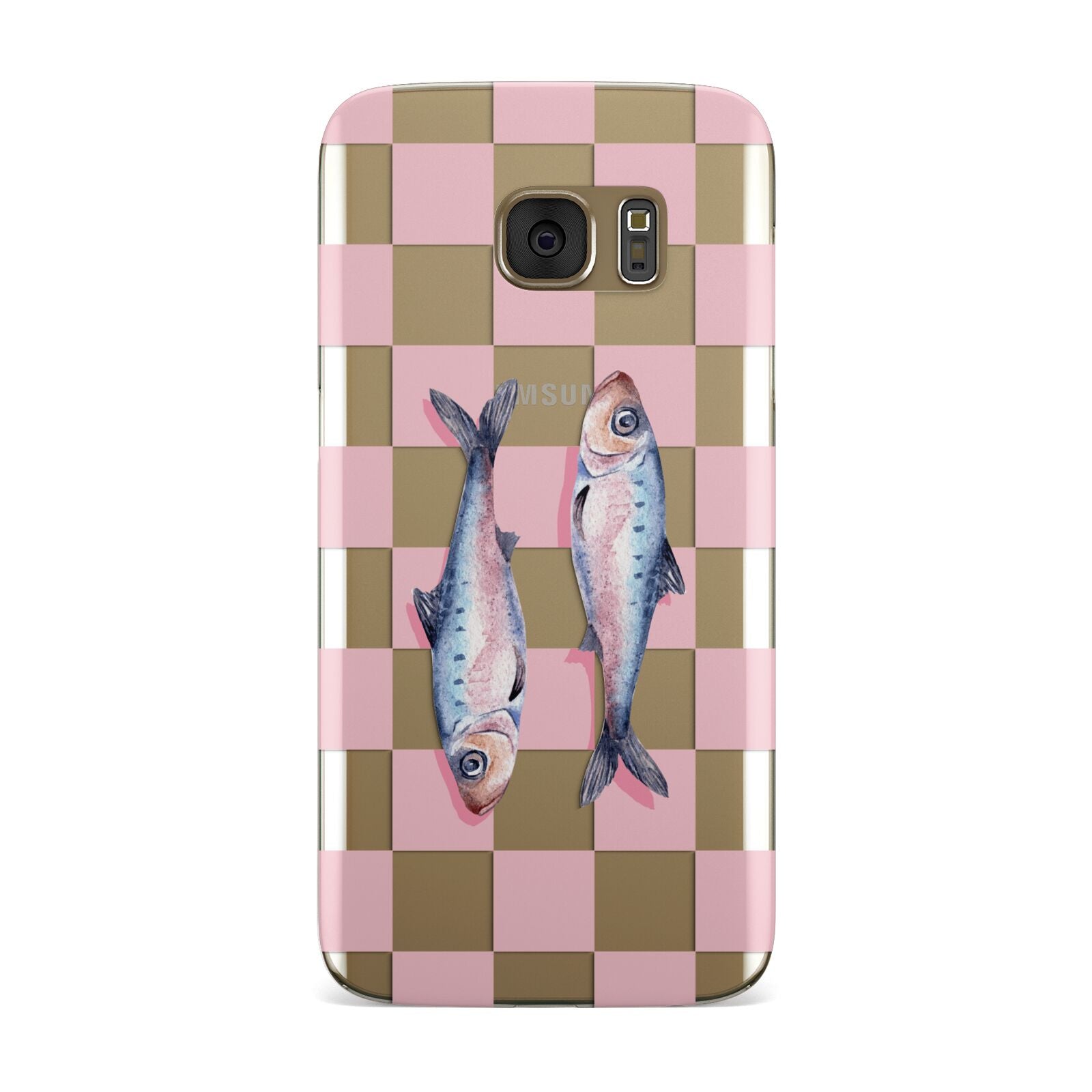 Pink Checkerboard Sardines Samsung Galaxy Case
