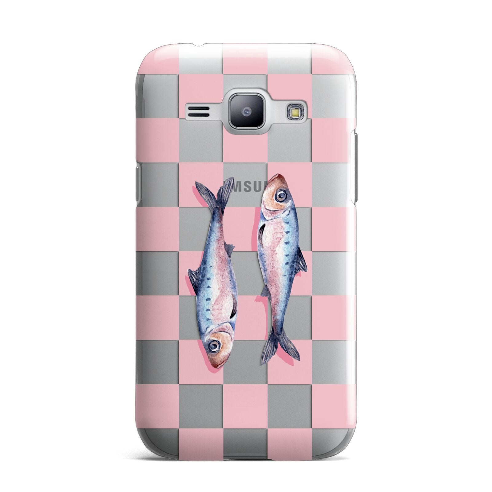Pink Checkerboard Sardines Samsung Galaxy J1 2015 Case