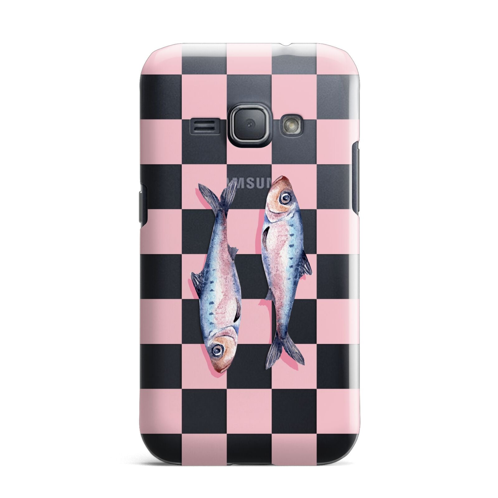 Pink Checkerboard Sardines Samsung Galaxy J1 2016 Case