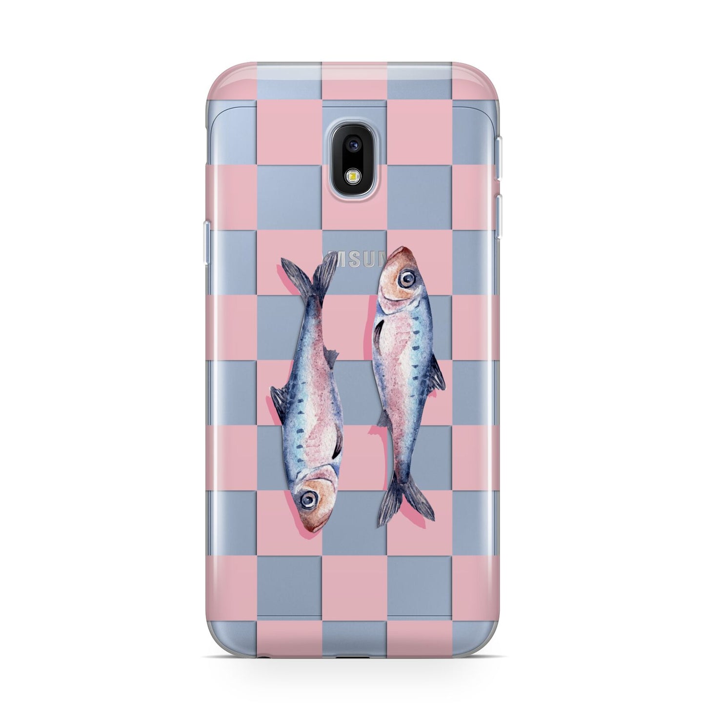 Pink Checkerboard Sardines Samsung Galaxy J3 2017 Case