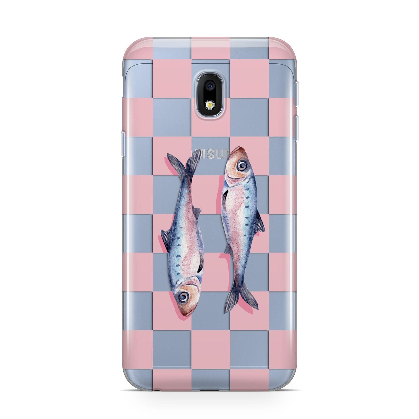 Pink Checkerboard Sardines Samsung Galaxy J3 2017 Case