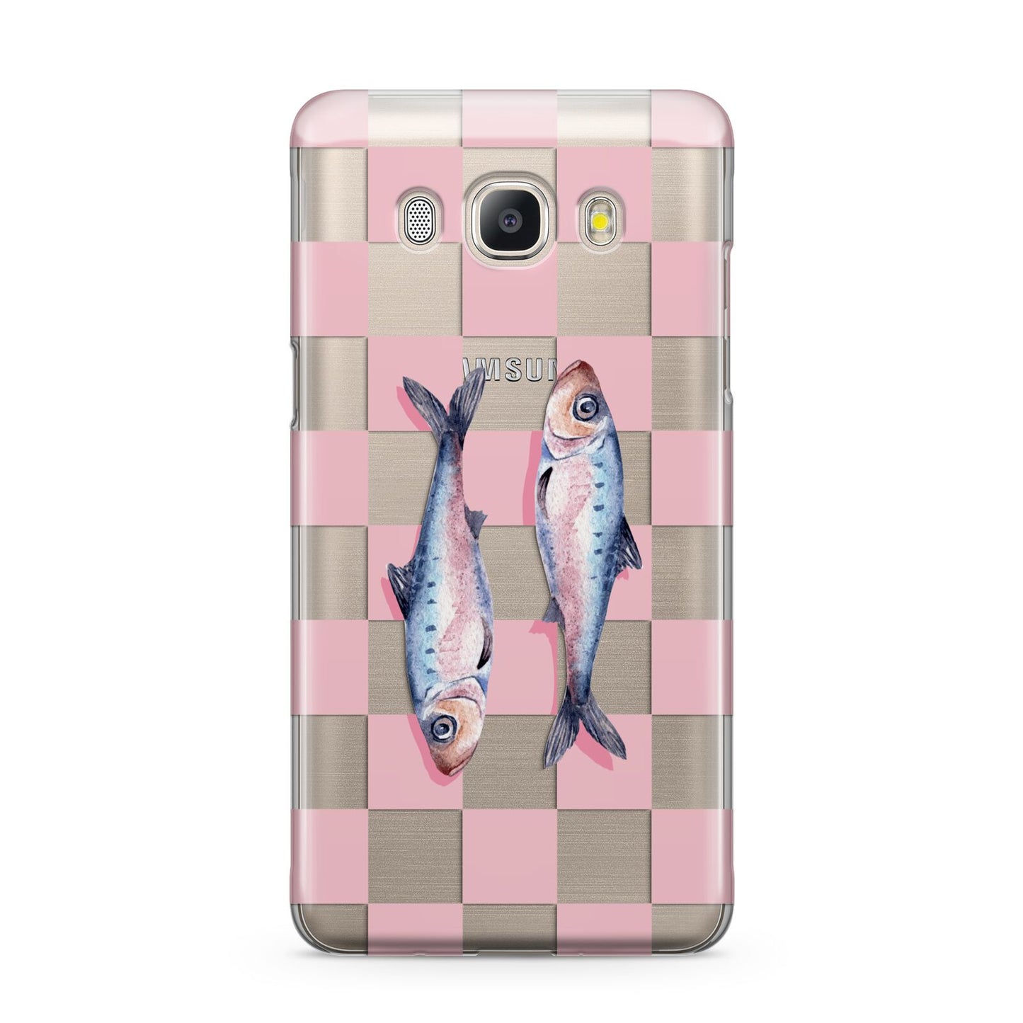 Pink Checkerboard Sardines Samsung Galaxy J5 2016 Case