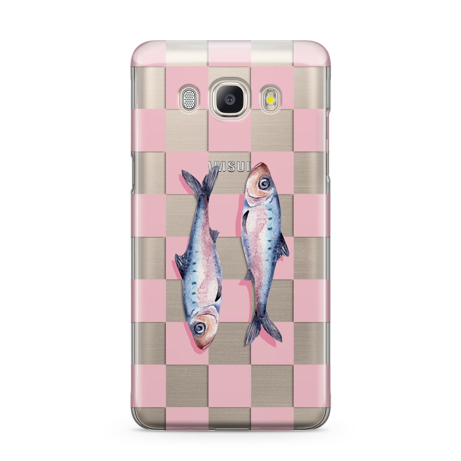 Pink Checkerboard Sardines Samsung Galaxy J5 2016 Case