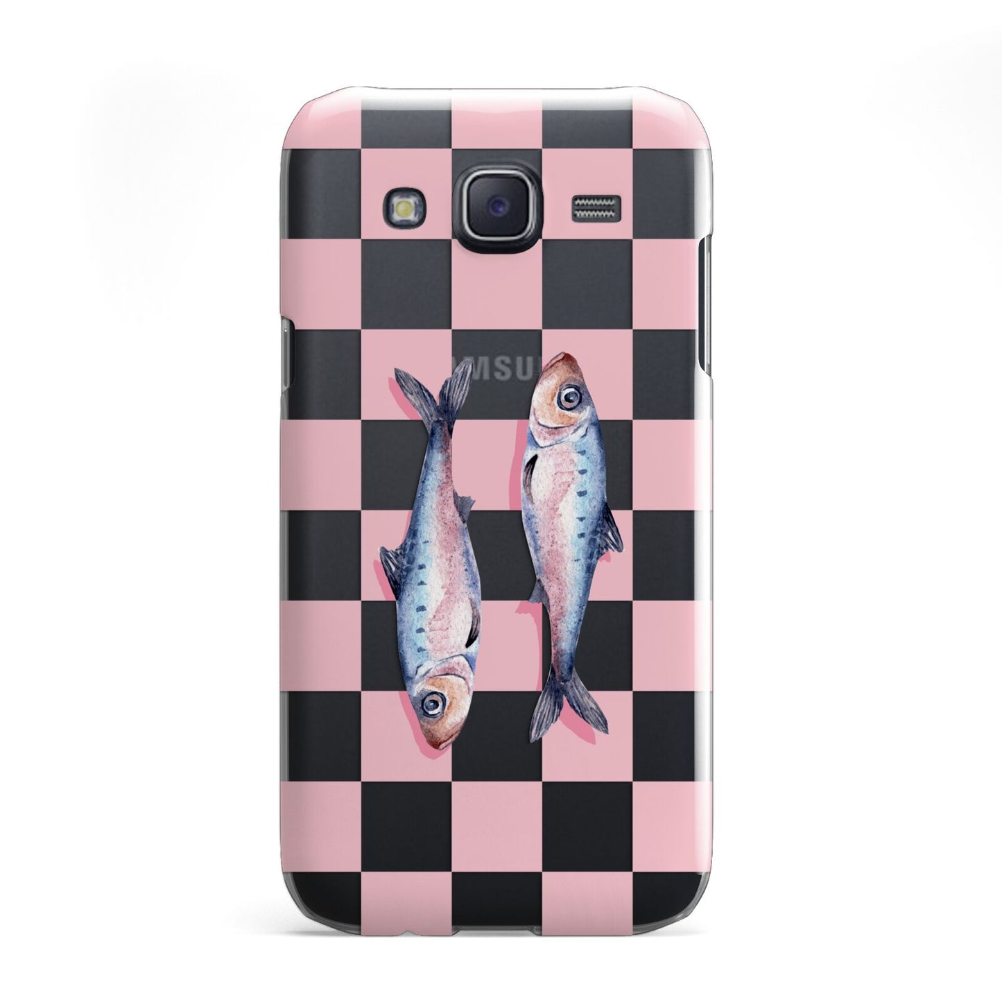 Pink Checkerboard Sardines Samsung Galaxy J5 Case