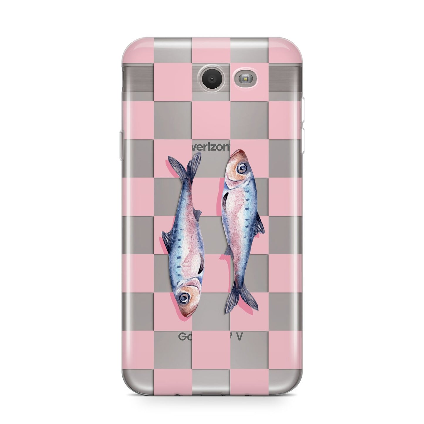 Pink Checkerboard Sardines Samsung Galaxy J7 2017 Case