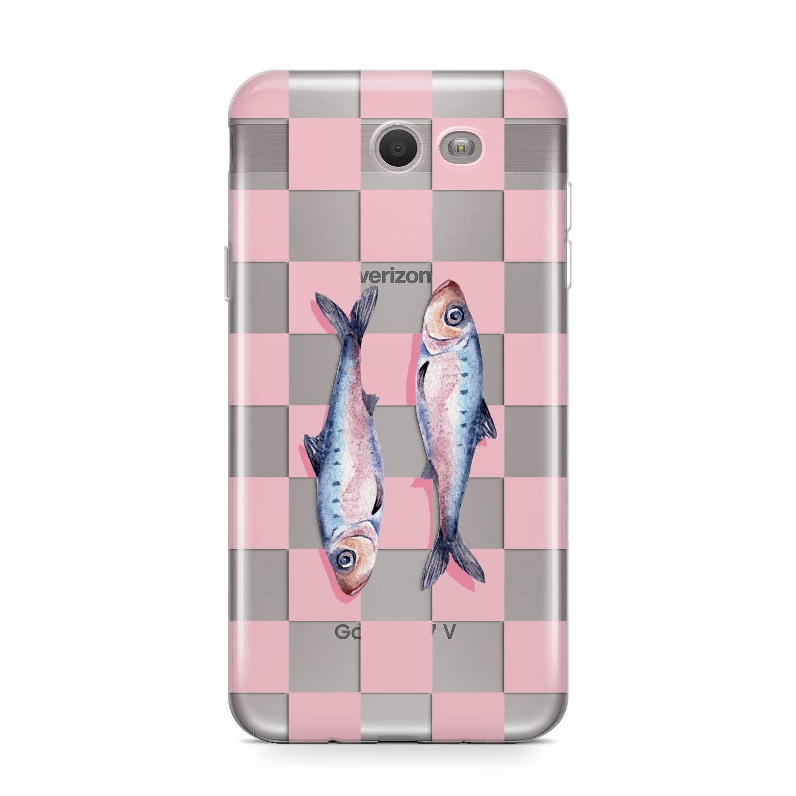 Pink Checkerboard Sardines Samsung Galaxy J7 2017 Case