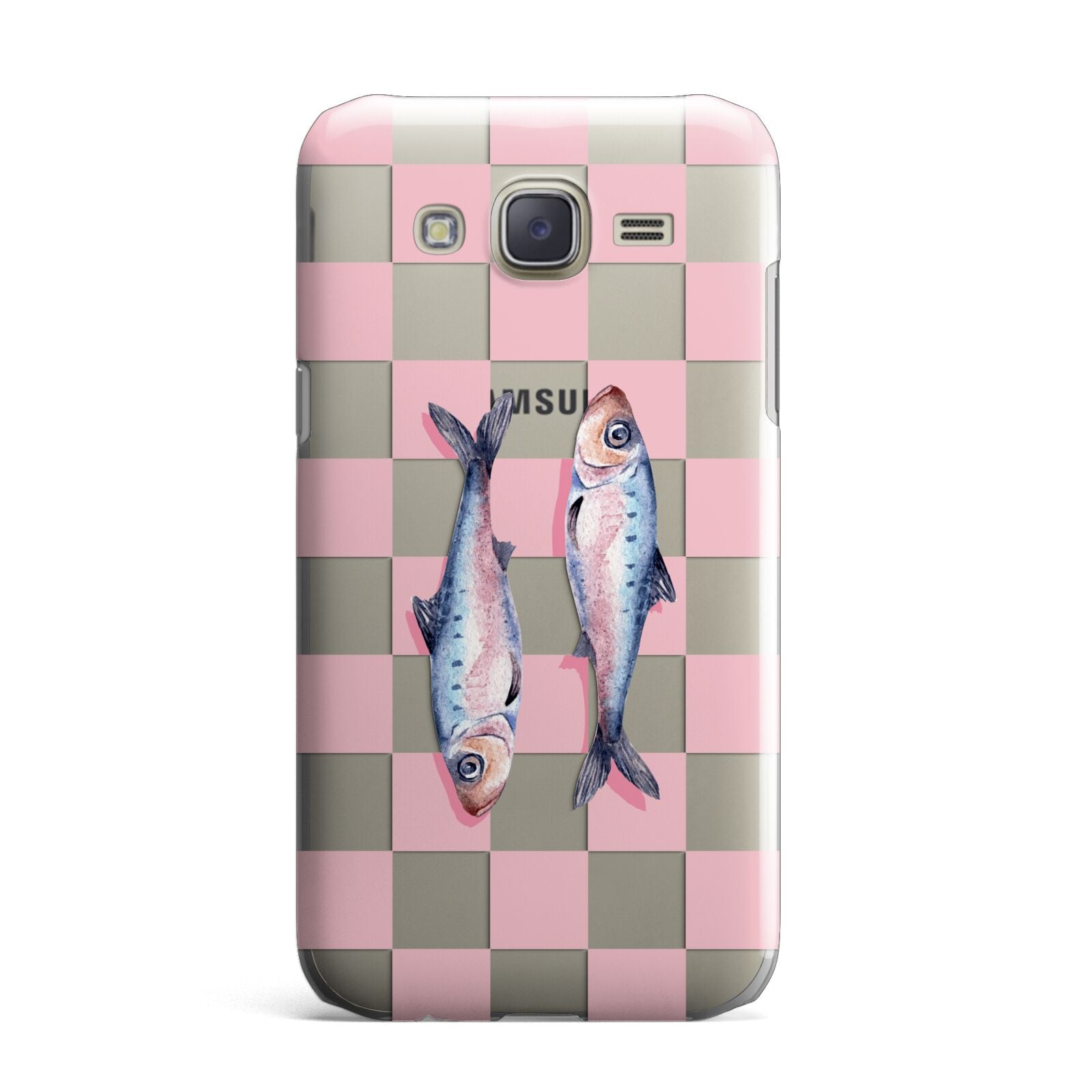Pink Checkerboard Sardines Samsung Galaxy J7 Case