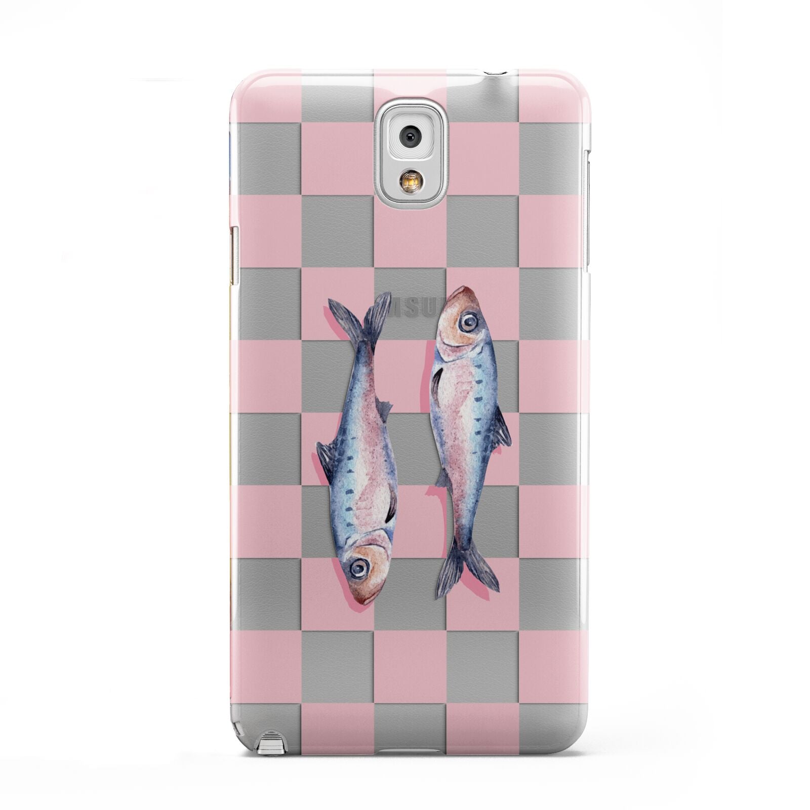 Pink Checkerboard Sardines Samsung Galaxy Note 3 Case
