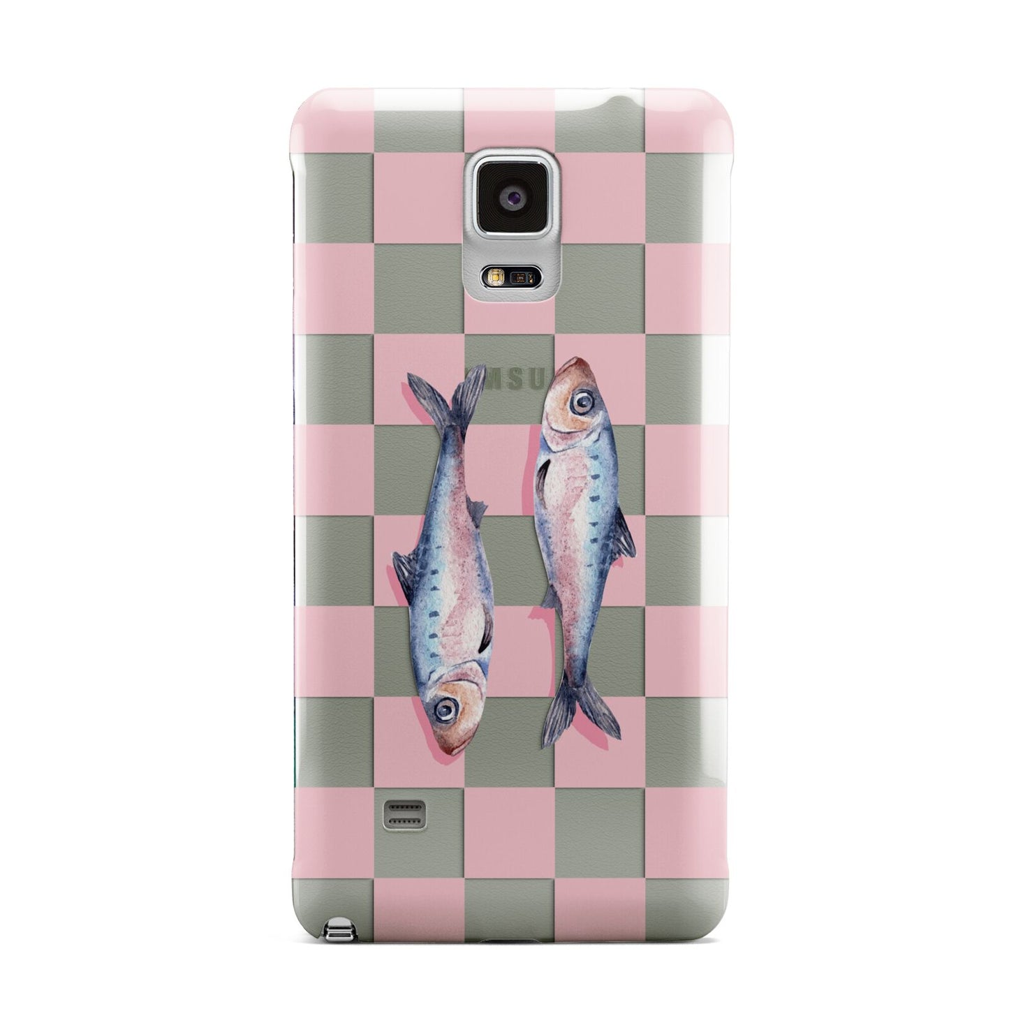 Pink Checkerboard Sardines Samsung Galaxy Note 4 Case