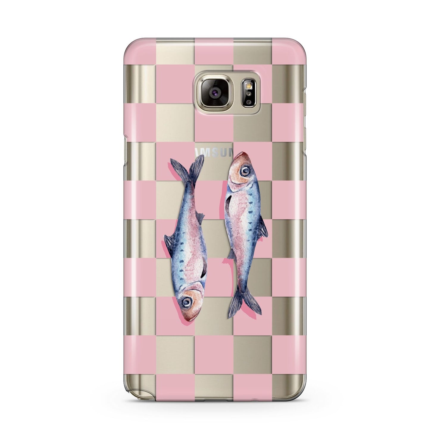 Pink Checkerboard Sardines Samsung Galaxy Note 5 Case