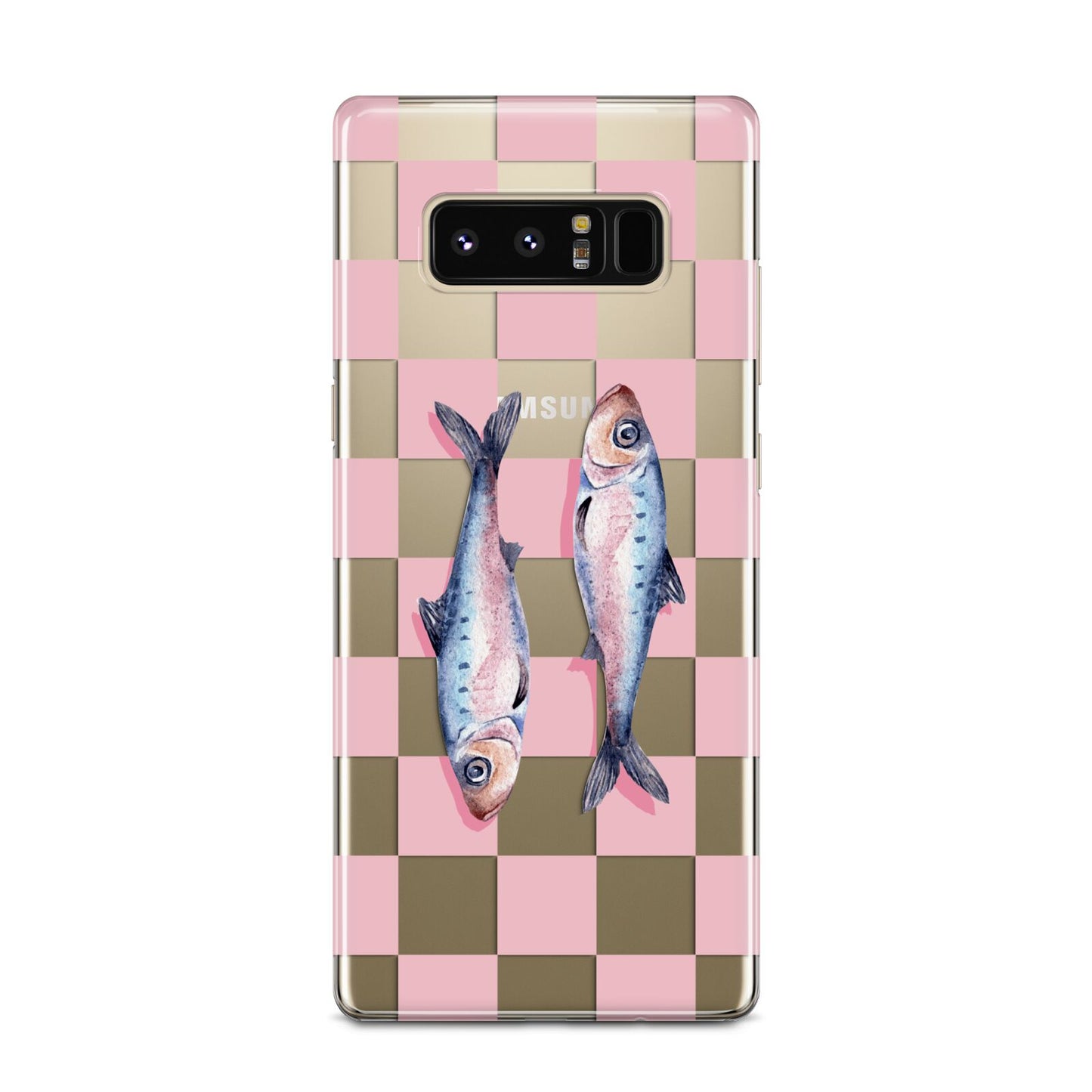 Pink Checkerboard Sardines Samsung Galaxy Note 8 Case