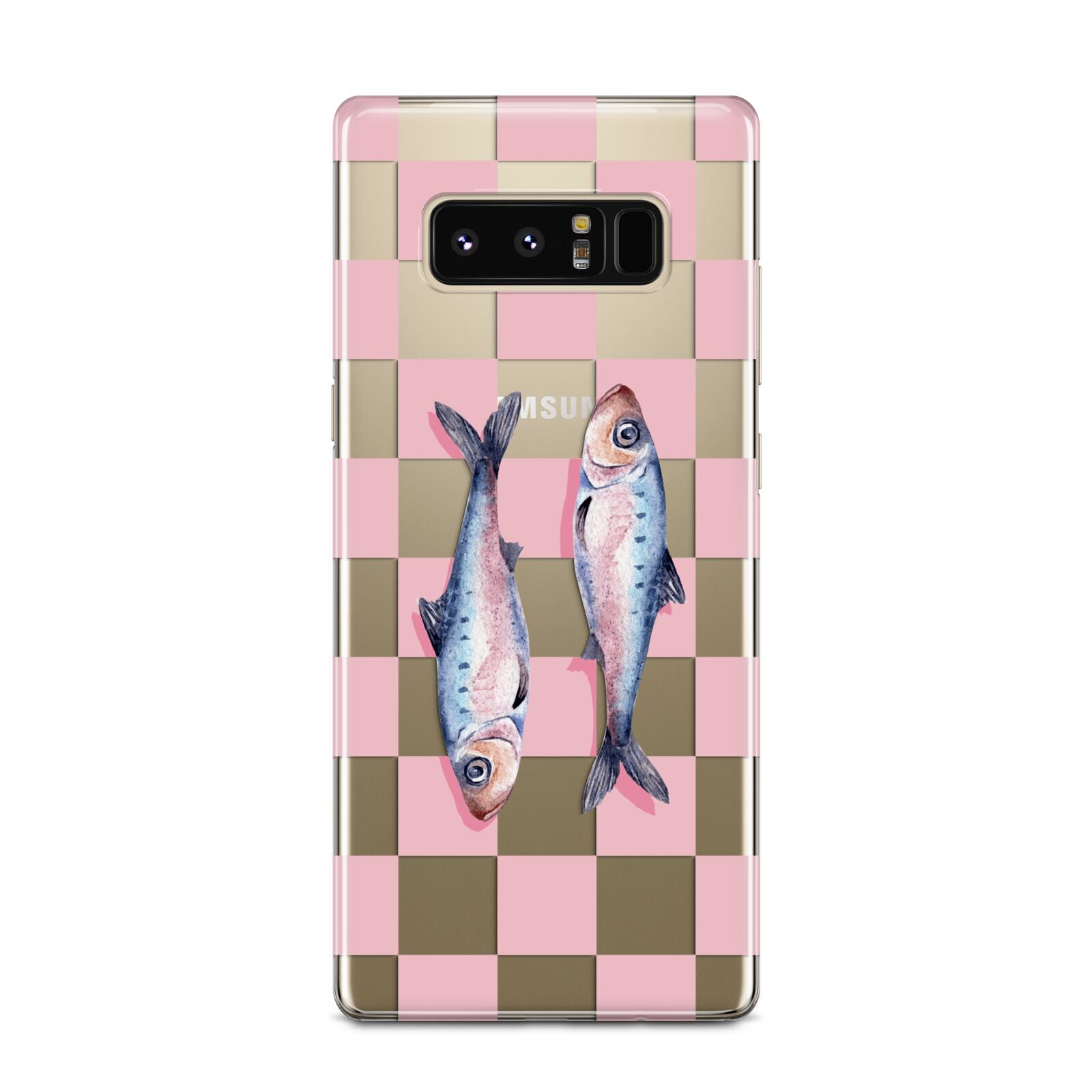 Pink Checkerboard Sardines Samsung Galaxy Note 8 Case