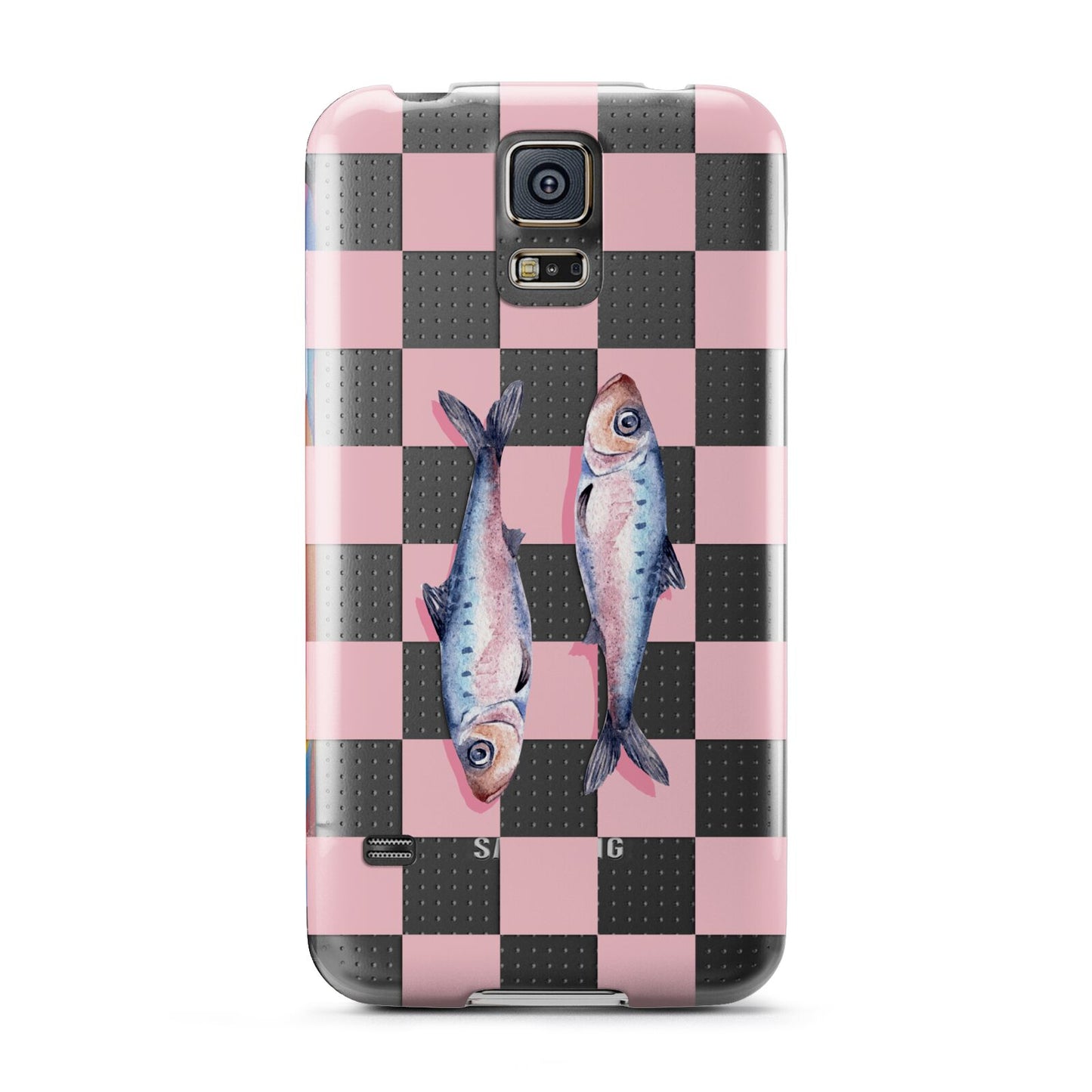 Pink Checkerboard Sardines Samsung Galaxy S5 Case